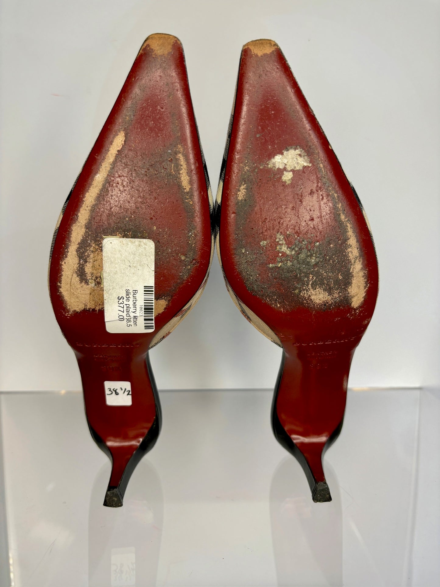 Burberry kitten slide plaid 38.5