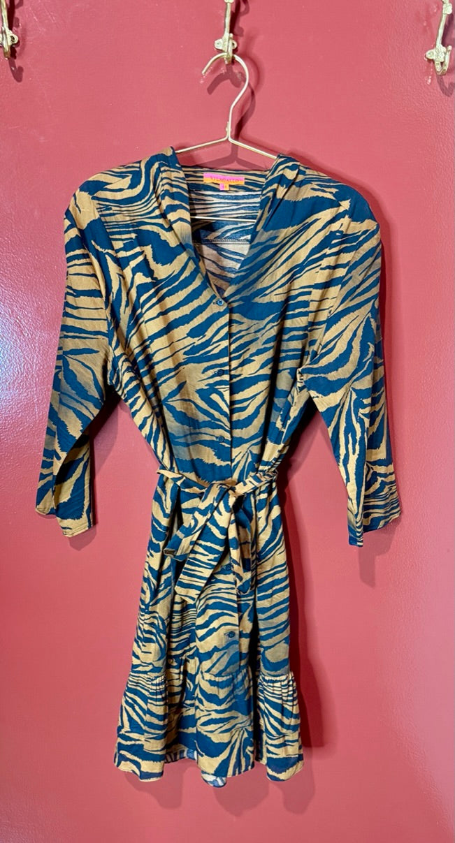 Vilagallo Black/Brown Tiger Print Dress 44
