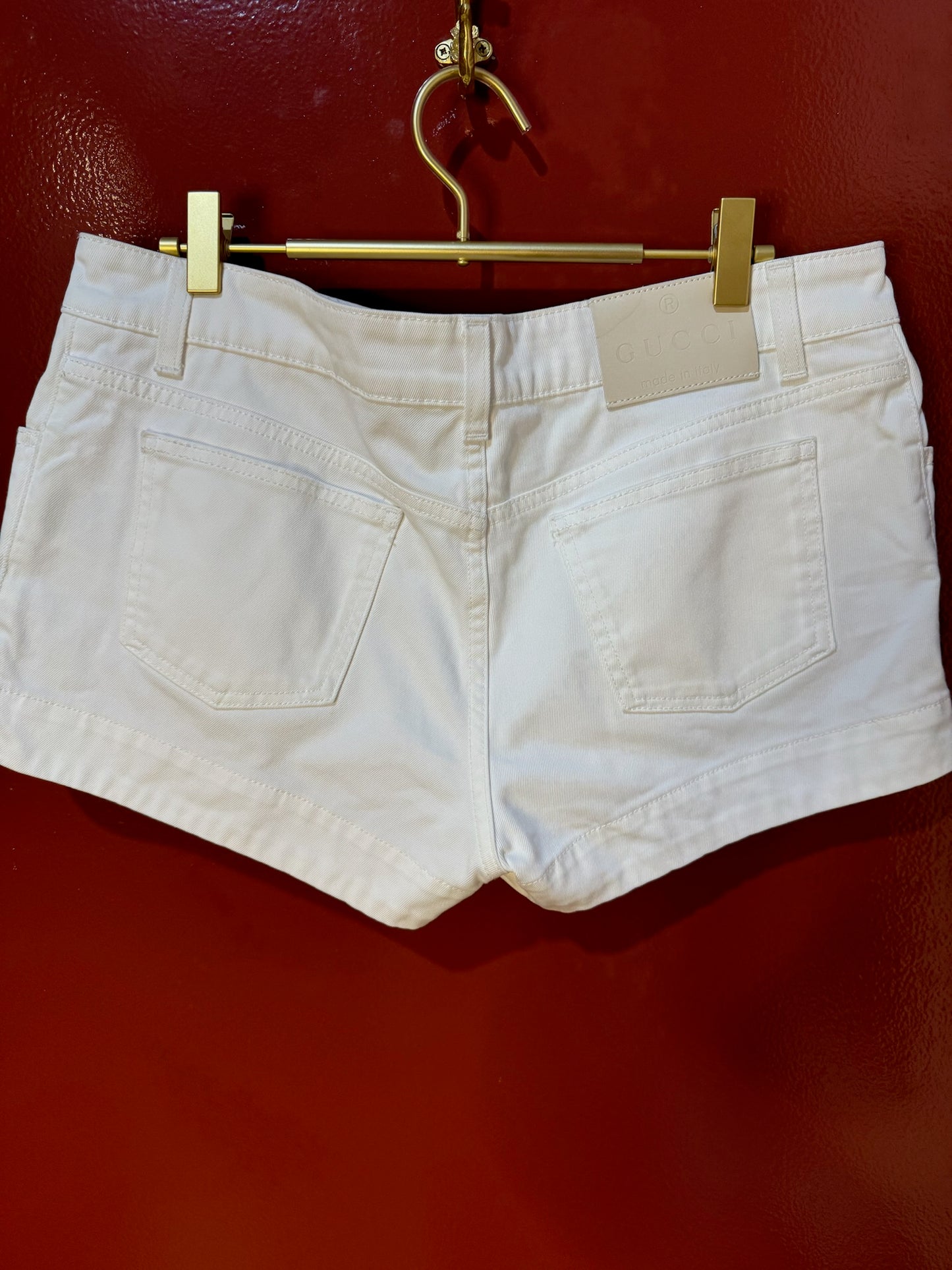 Gucci shor jean white bow 44