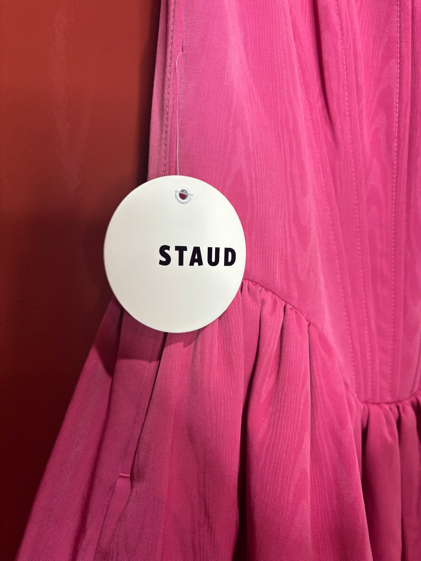 Staud Pink Taffeta Short Dress 8