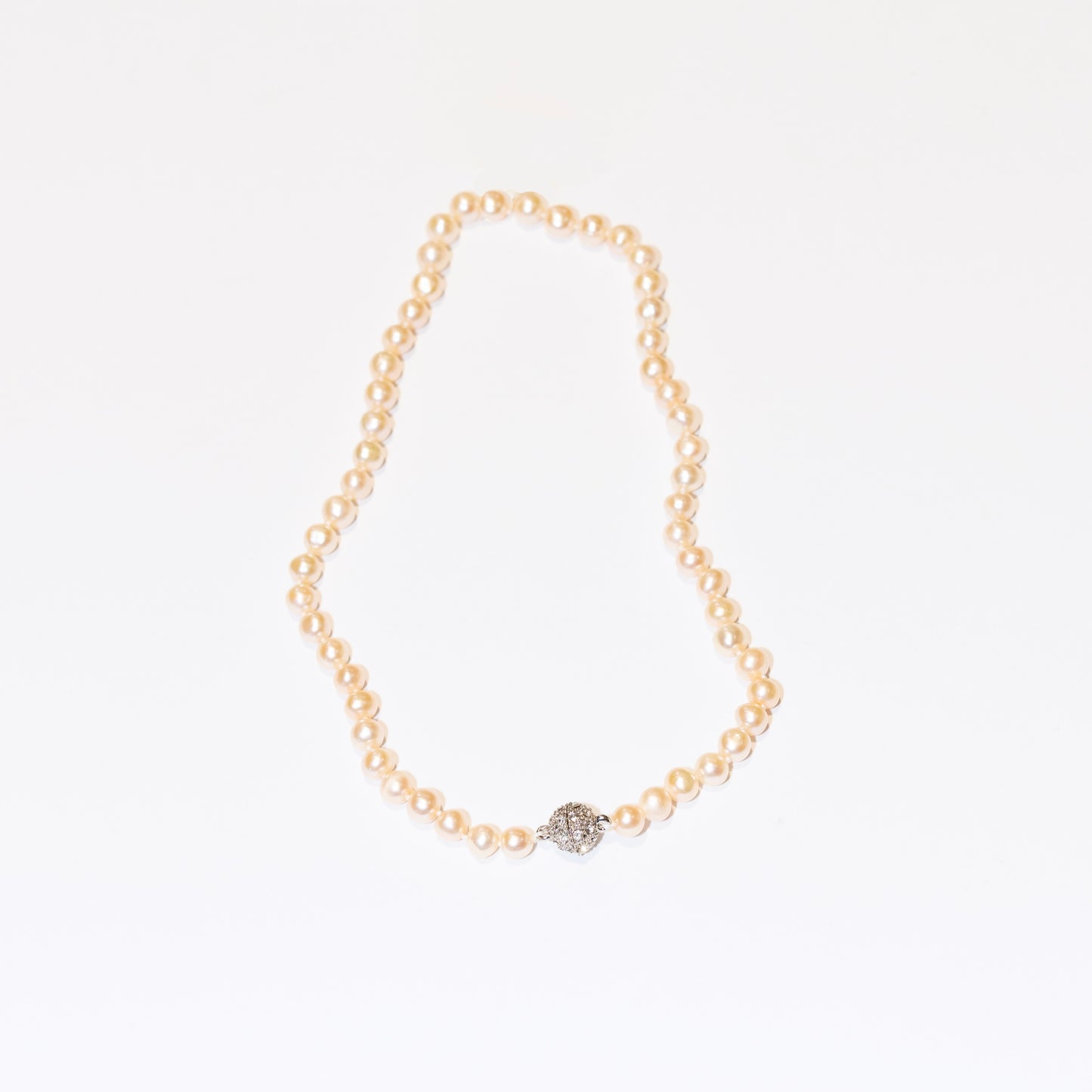 Pearl Necklace With Magnetic Ball Clasp 16MM