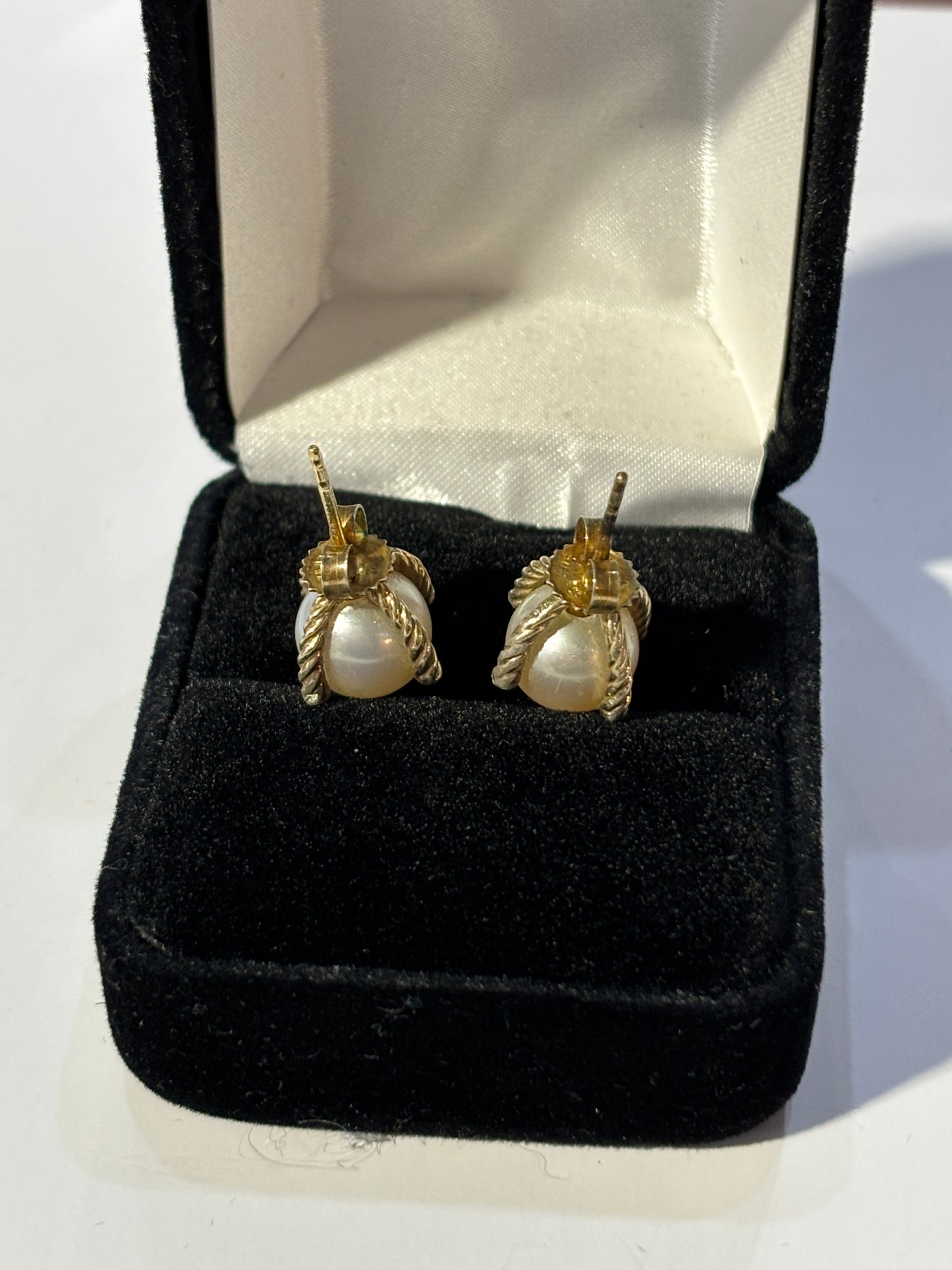 Pearl + Diamond Stud Earrings