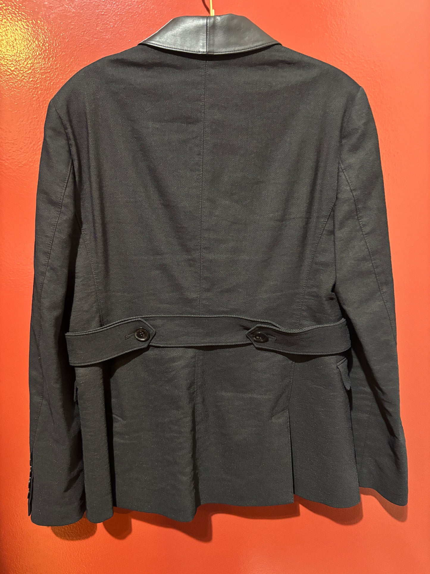 Burberry Britt Black Leather Blazer Size 30