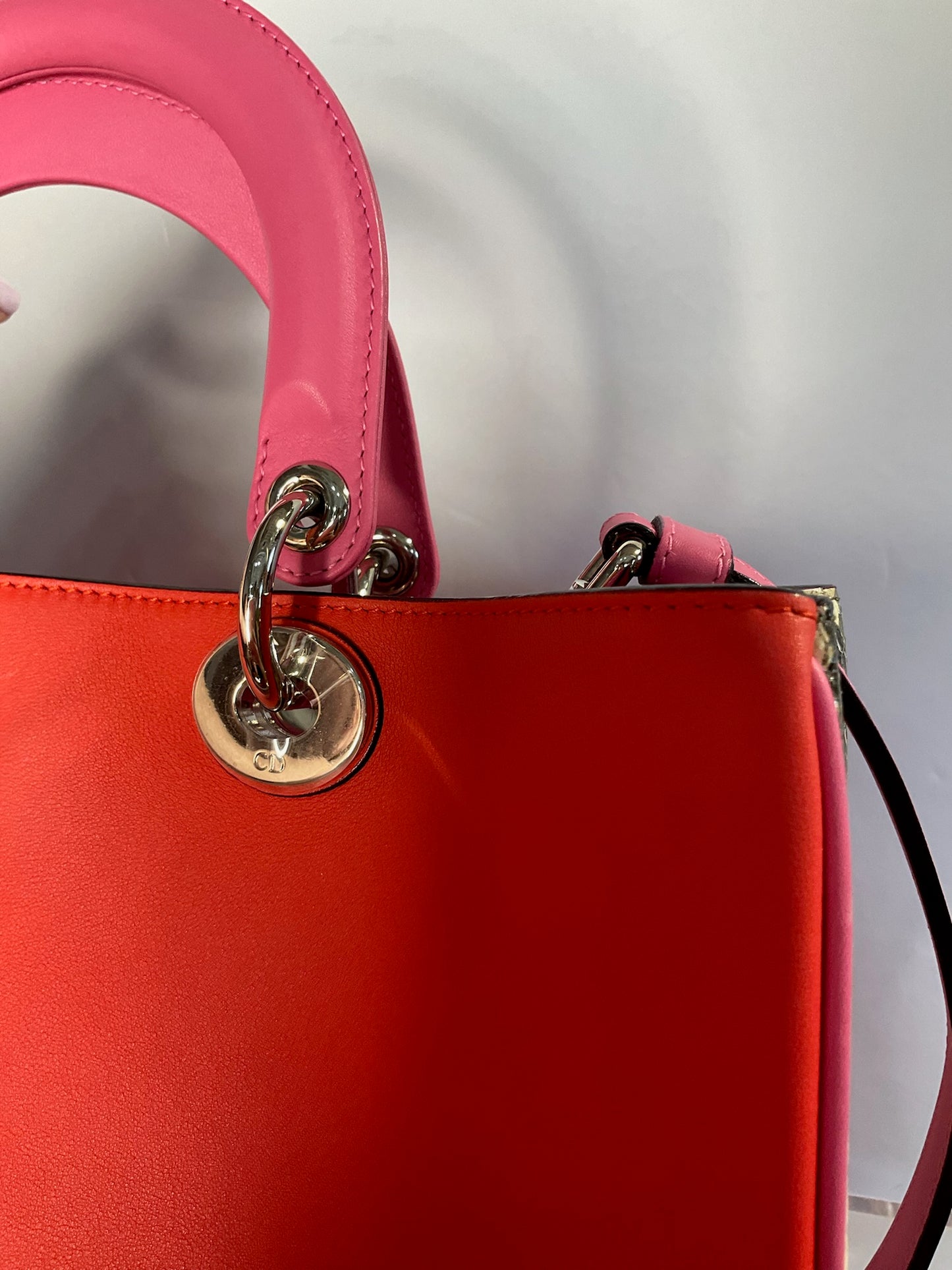 Dior Diorissimo Pink/Orange Python Tote