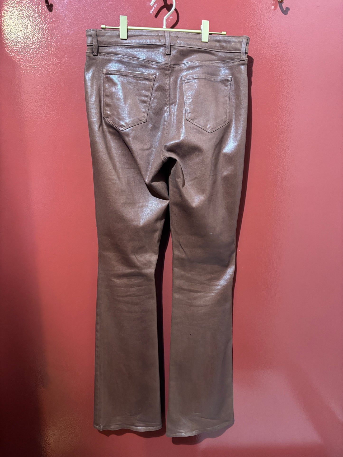 L Agenge Brown Leather Jeans Size 31