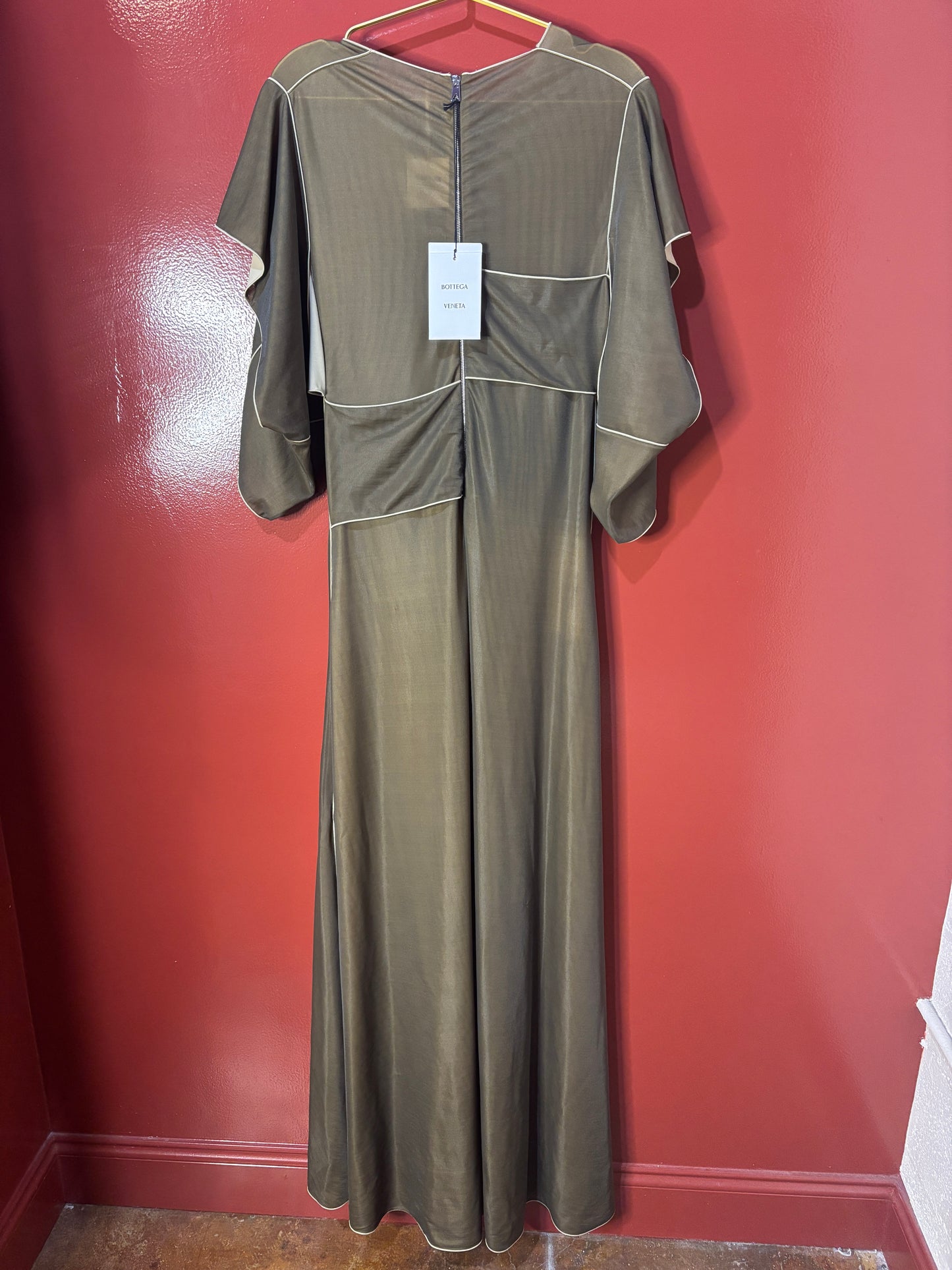 Bottega Veneta Army Green Long Dress S