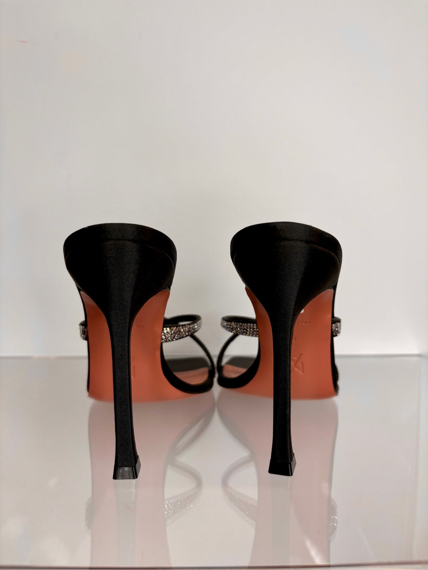 Amina Muaddi heel crystal black 8