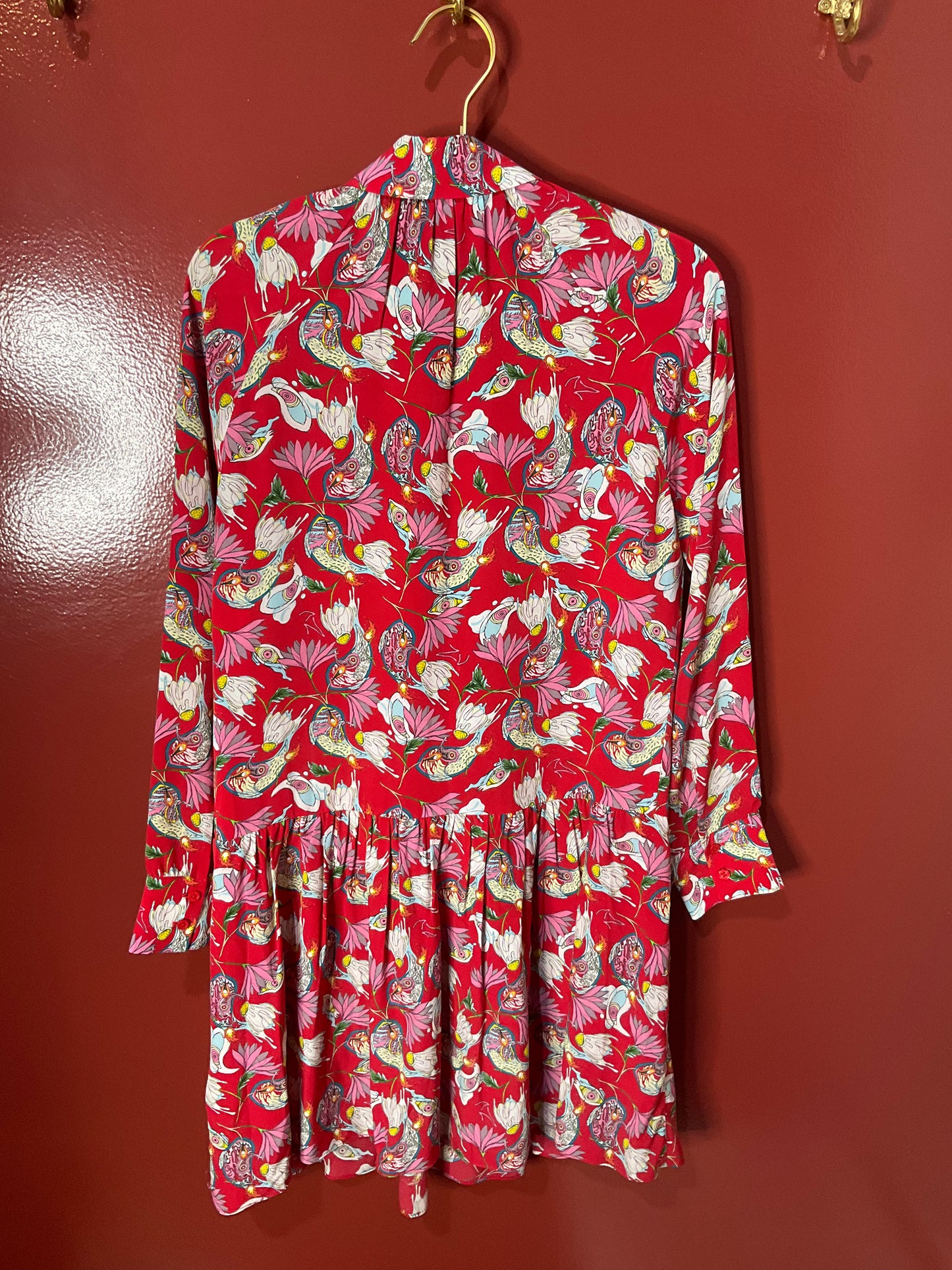 Zadig & Voltiare Red Patterned Dress M