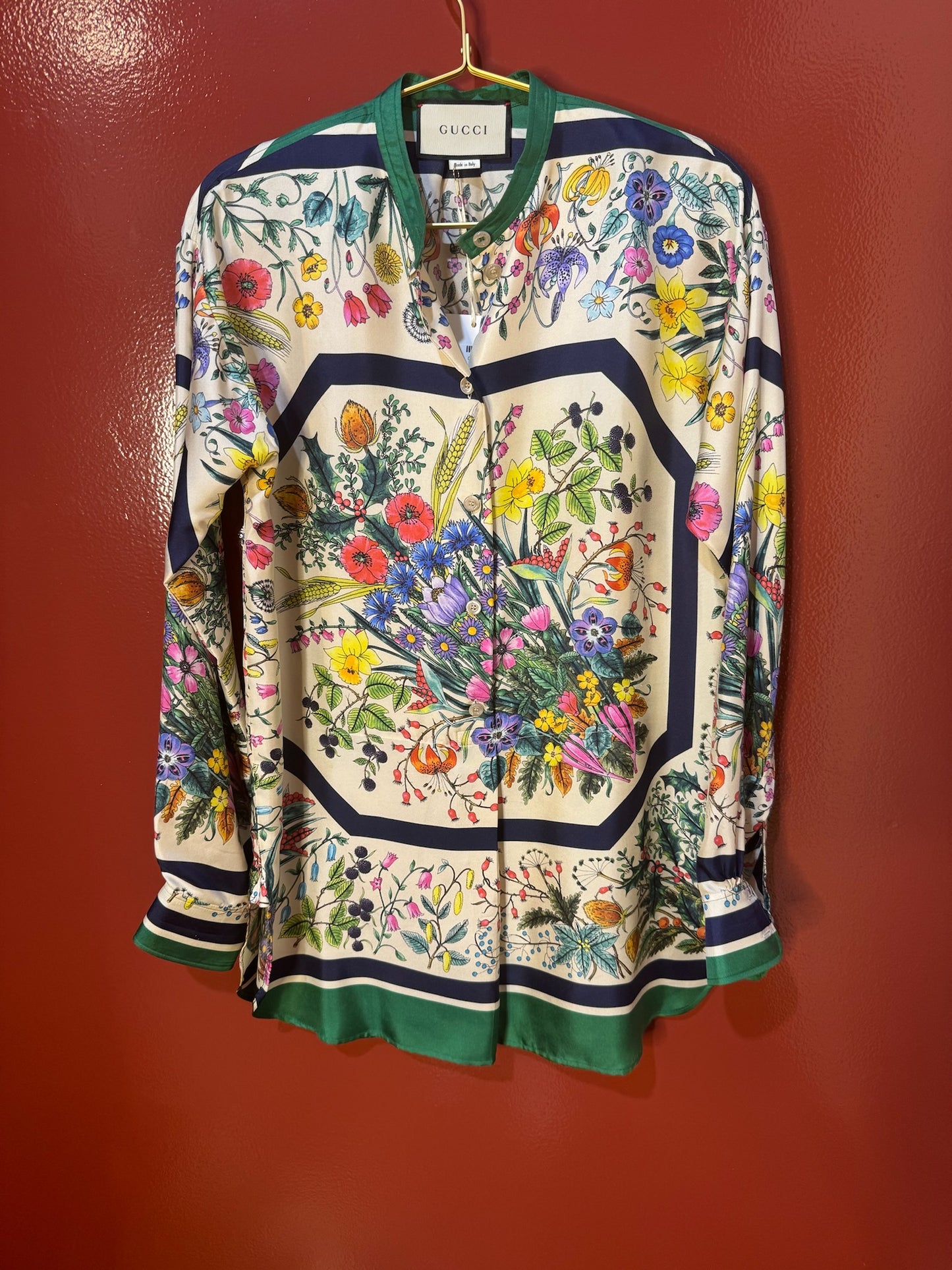 Gucci top tunic silk multi -36