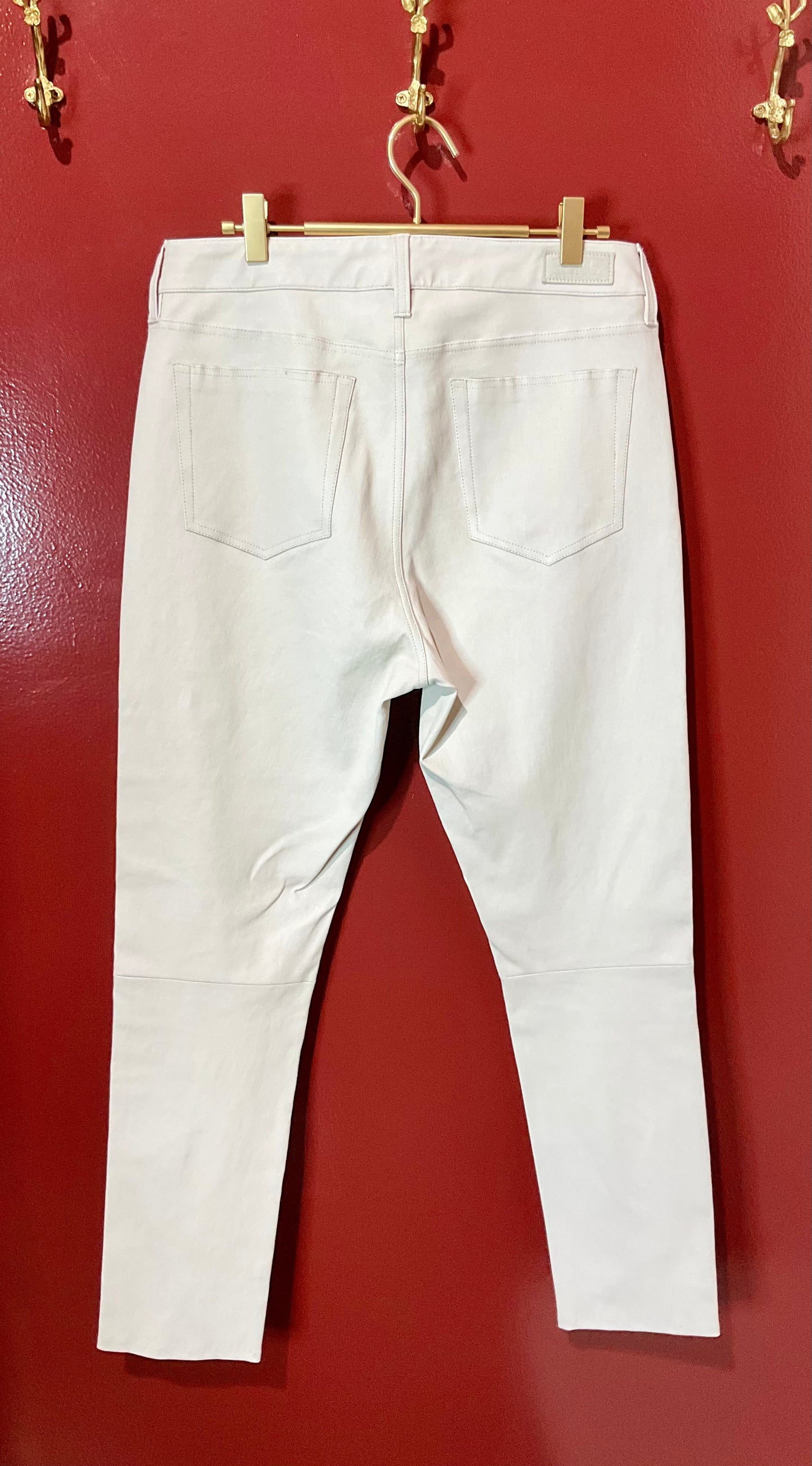 Polo Ralph Lauren White Leather Pants