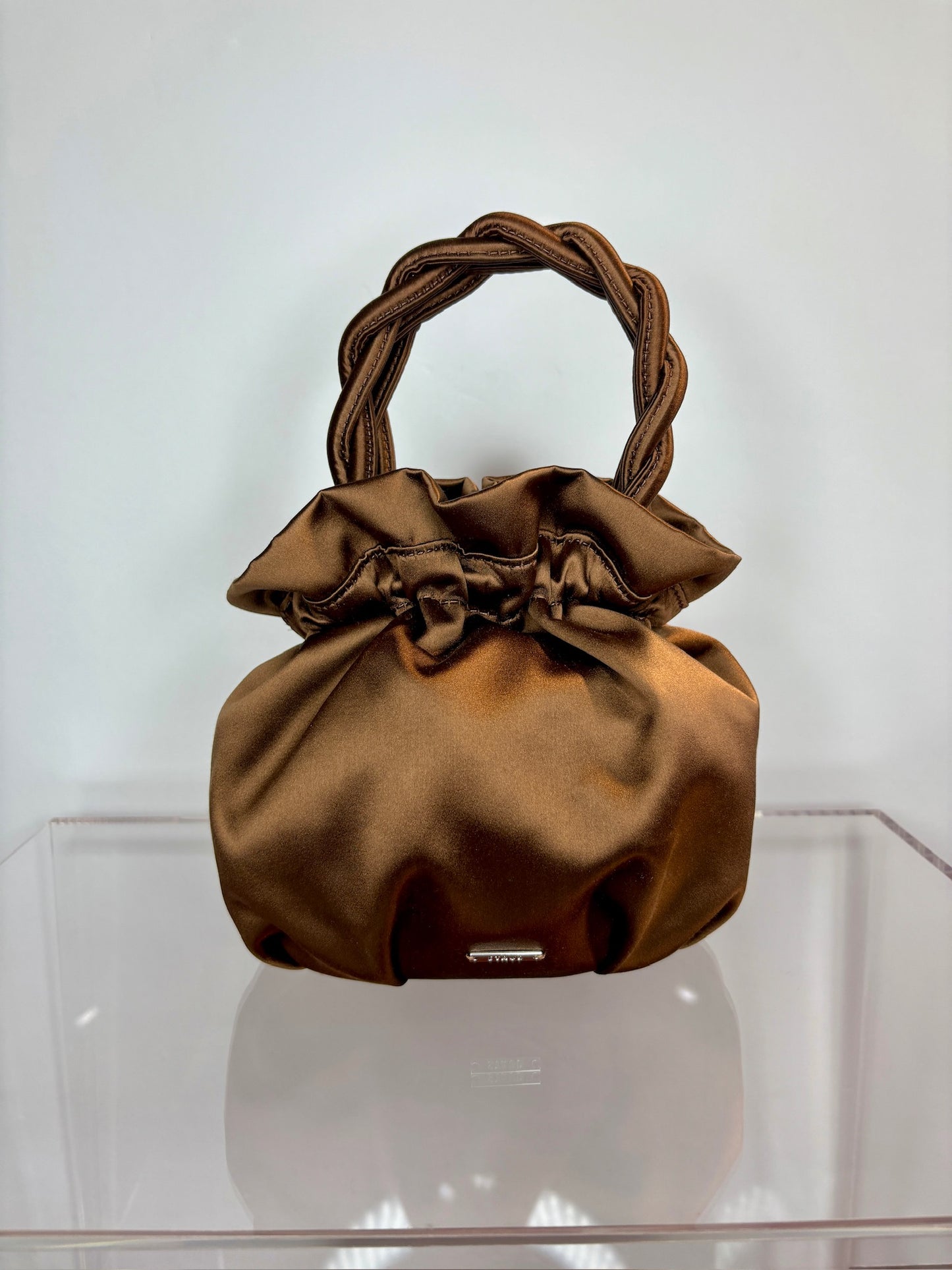 Staud bucket satin brown