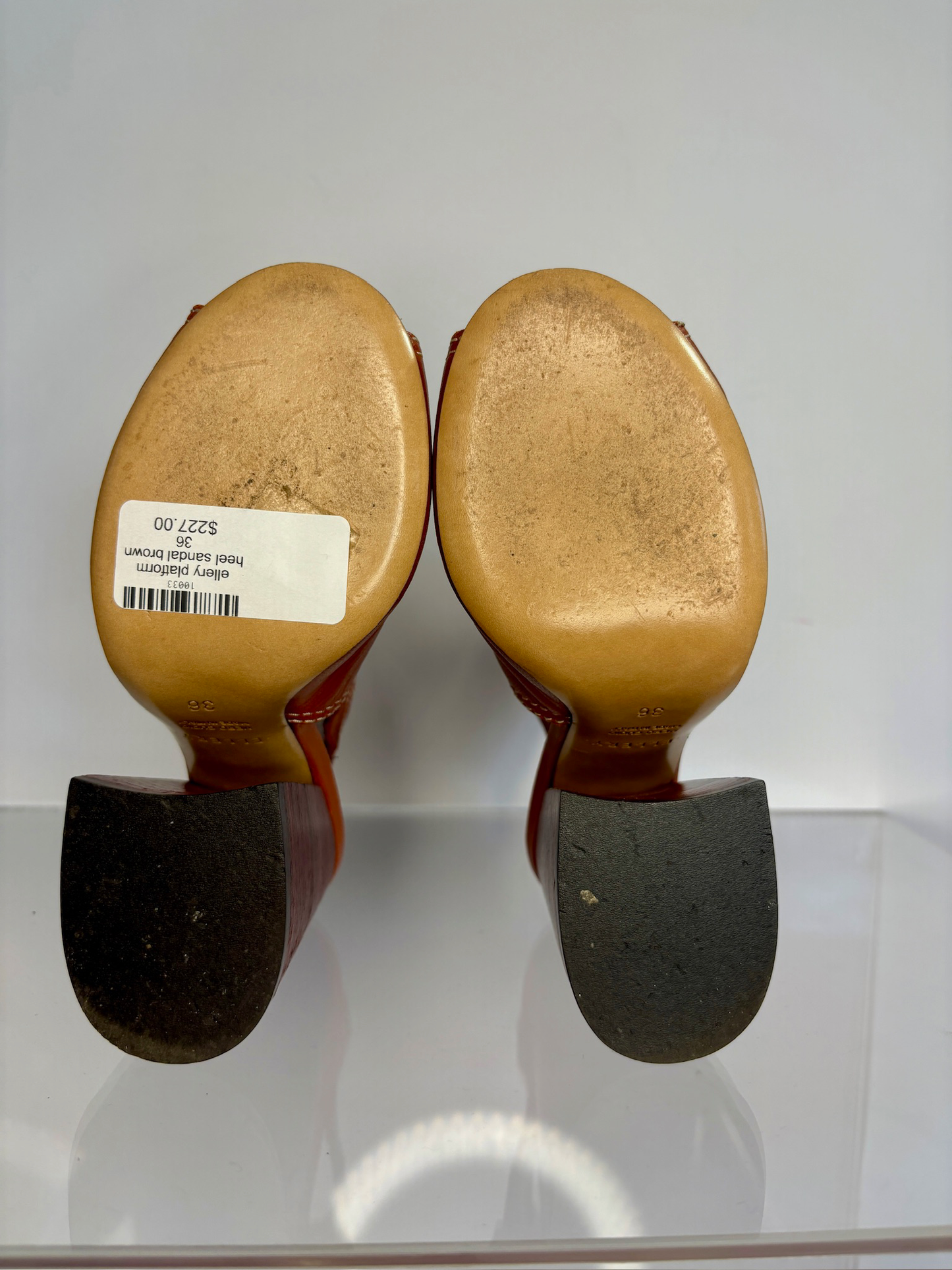 ellery platform heel sandal brown 36
