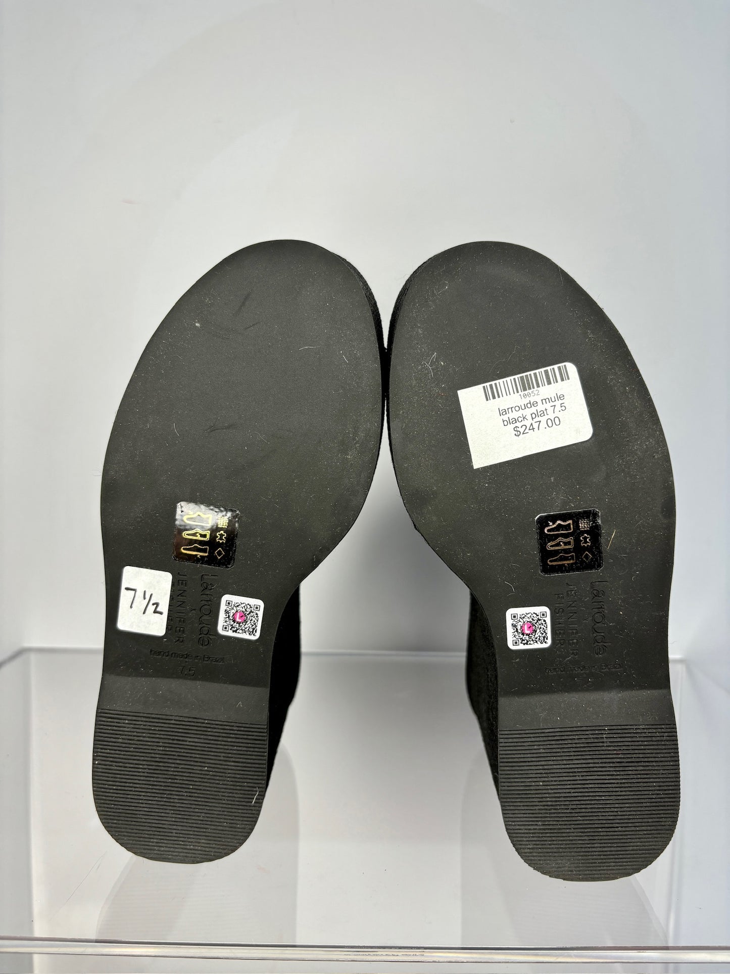 larroude mule black plat 7.5