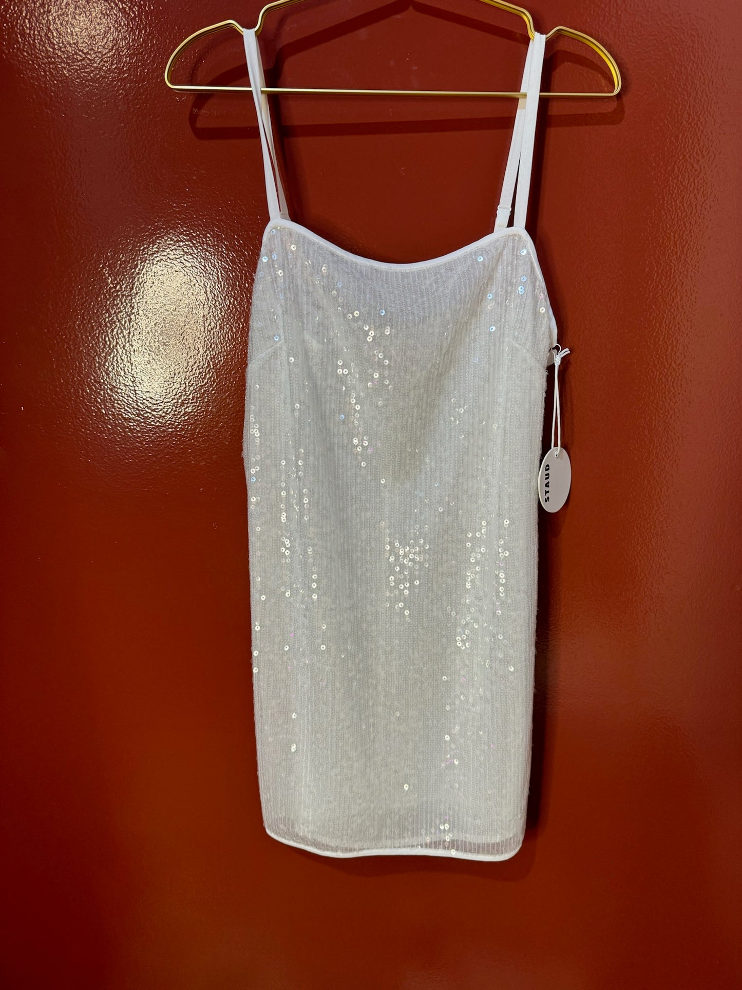 Staud dress mini seq white 8