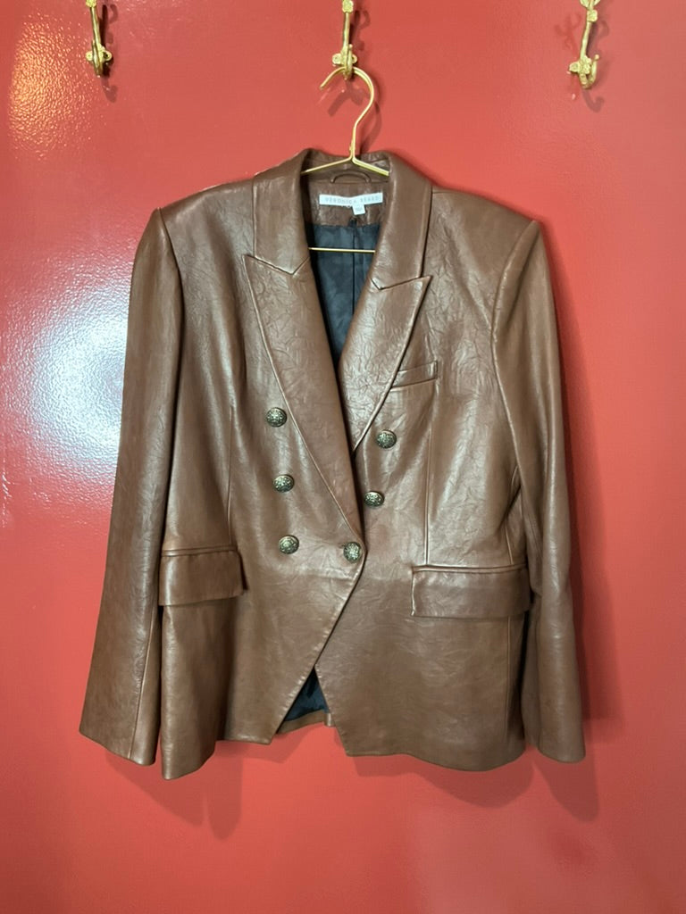 Veronica Beard Brown Leather Blazer