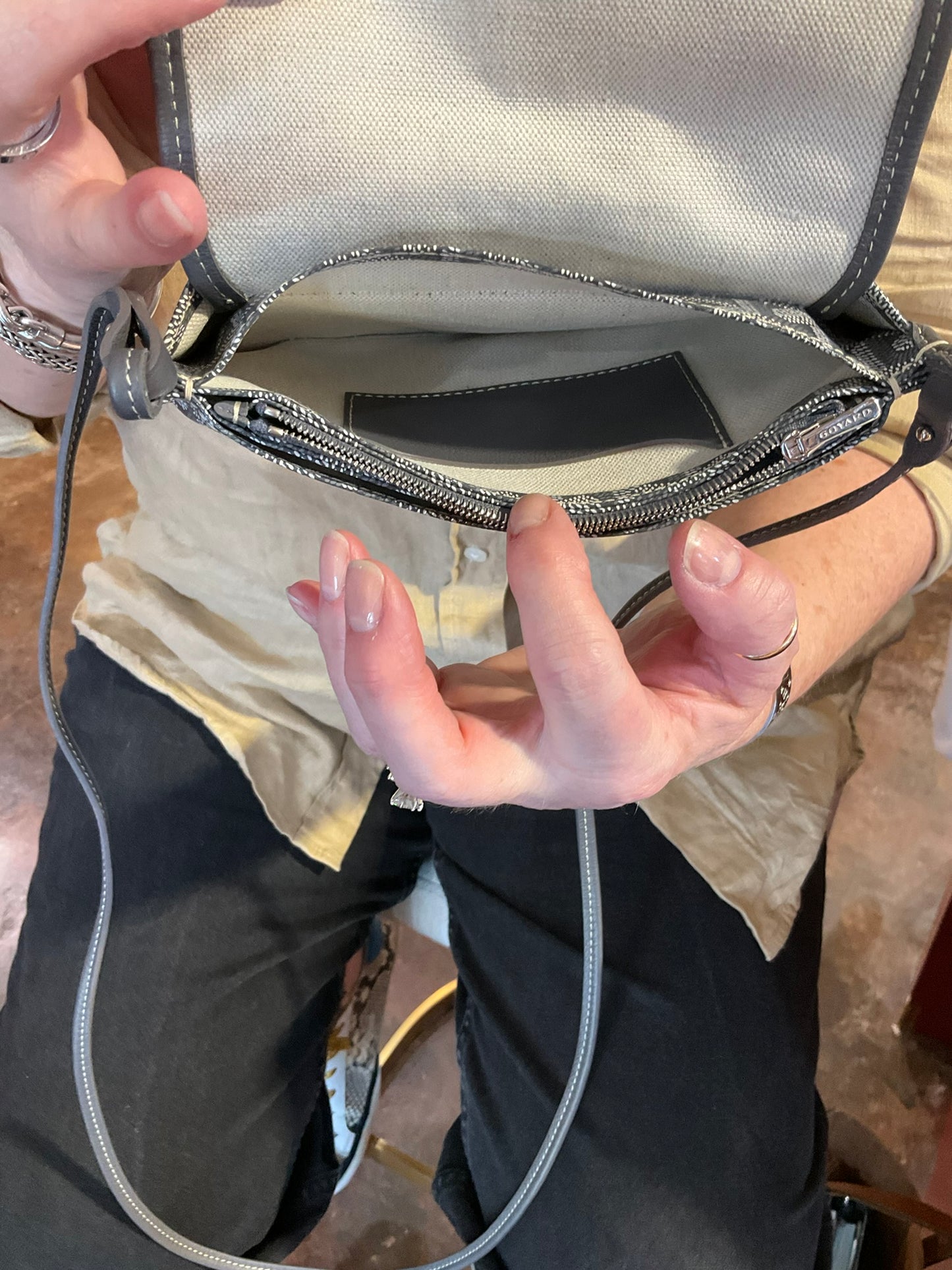 Goyard Gray Plumet Crossbody Pouch