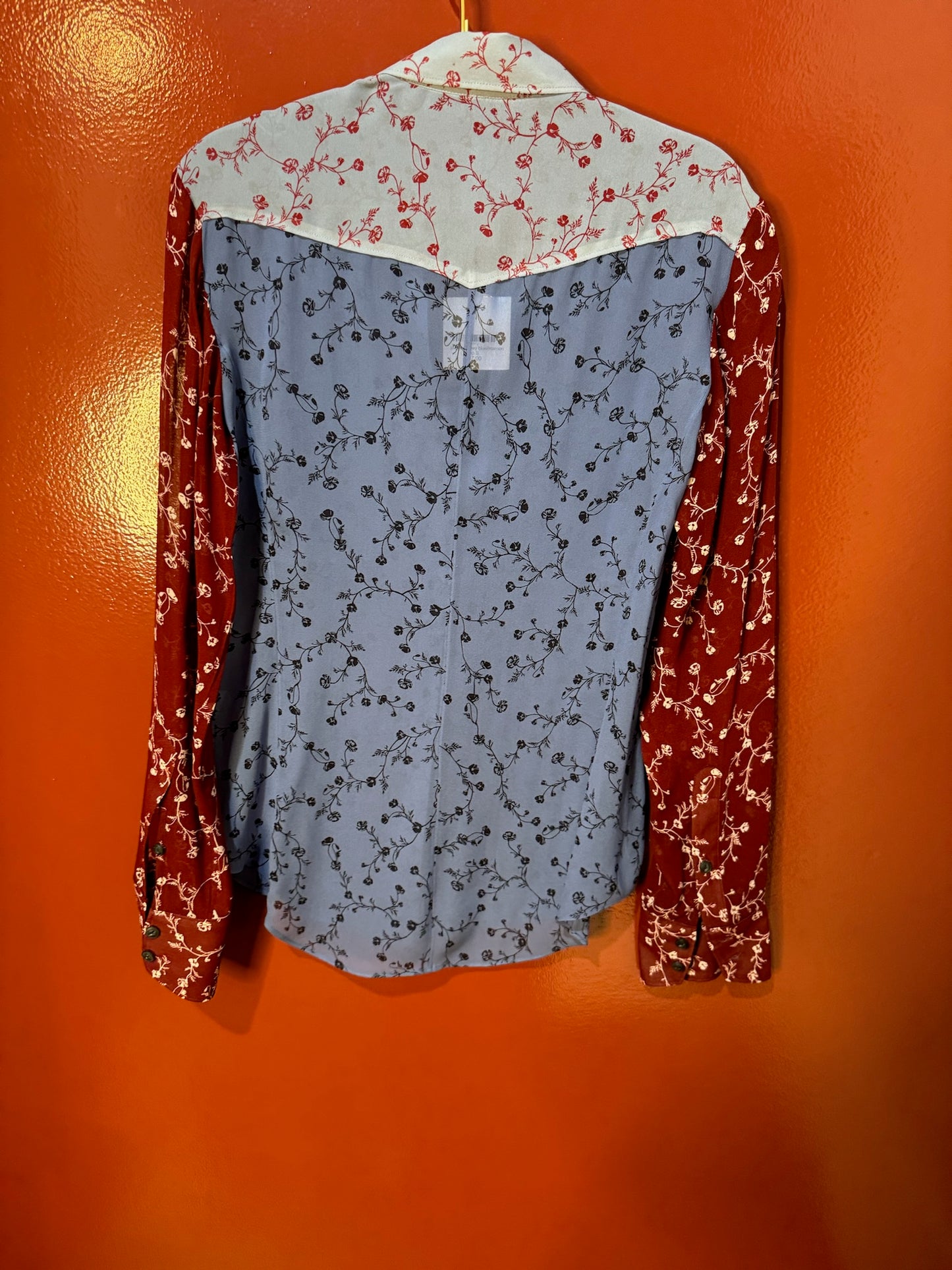 Rag&Bone flowy blue/maroon top S