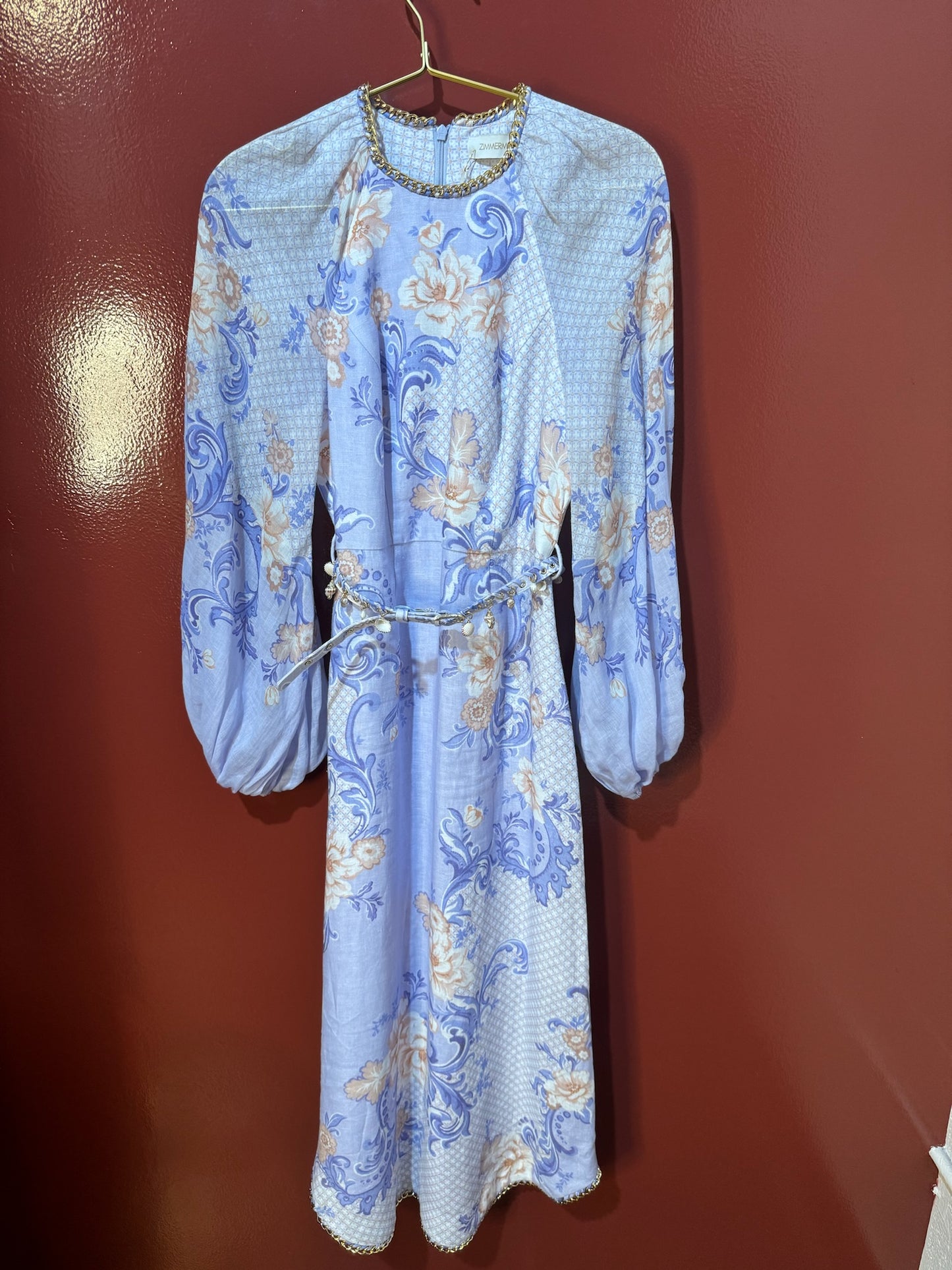 Zimmerman dress blue floral chain 0