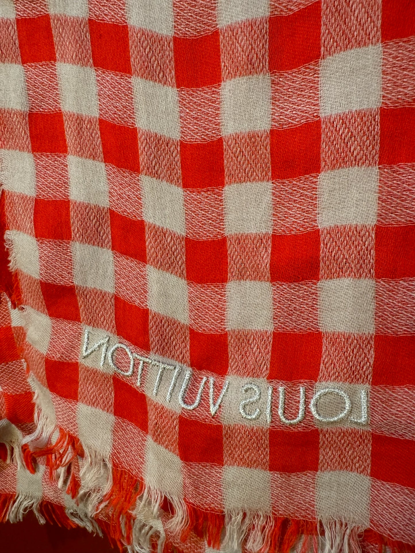 Louis Vuitton Scarf red/ gray