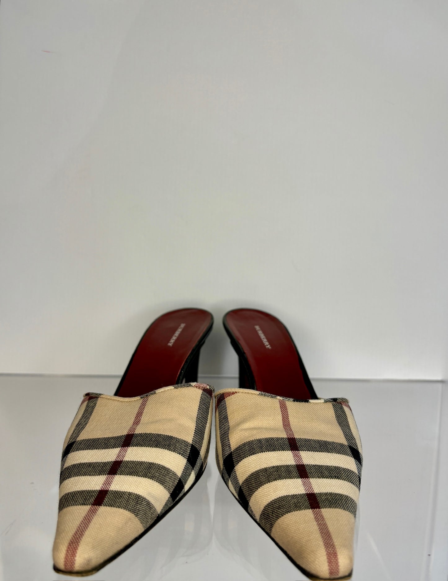 Burberry kitten slide plaid 38.5