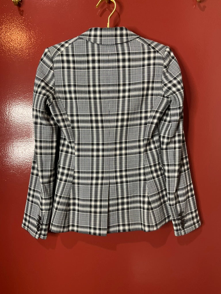 Veronica Beard Black Plaid Blazer 0