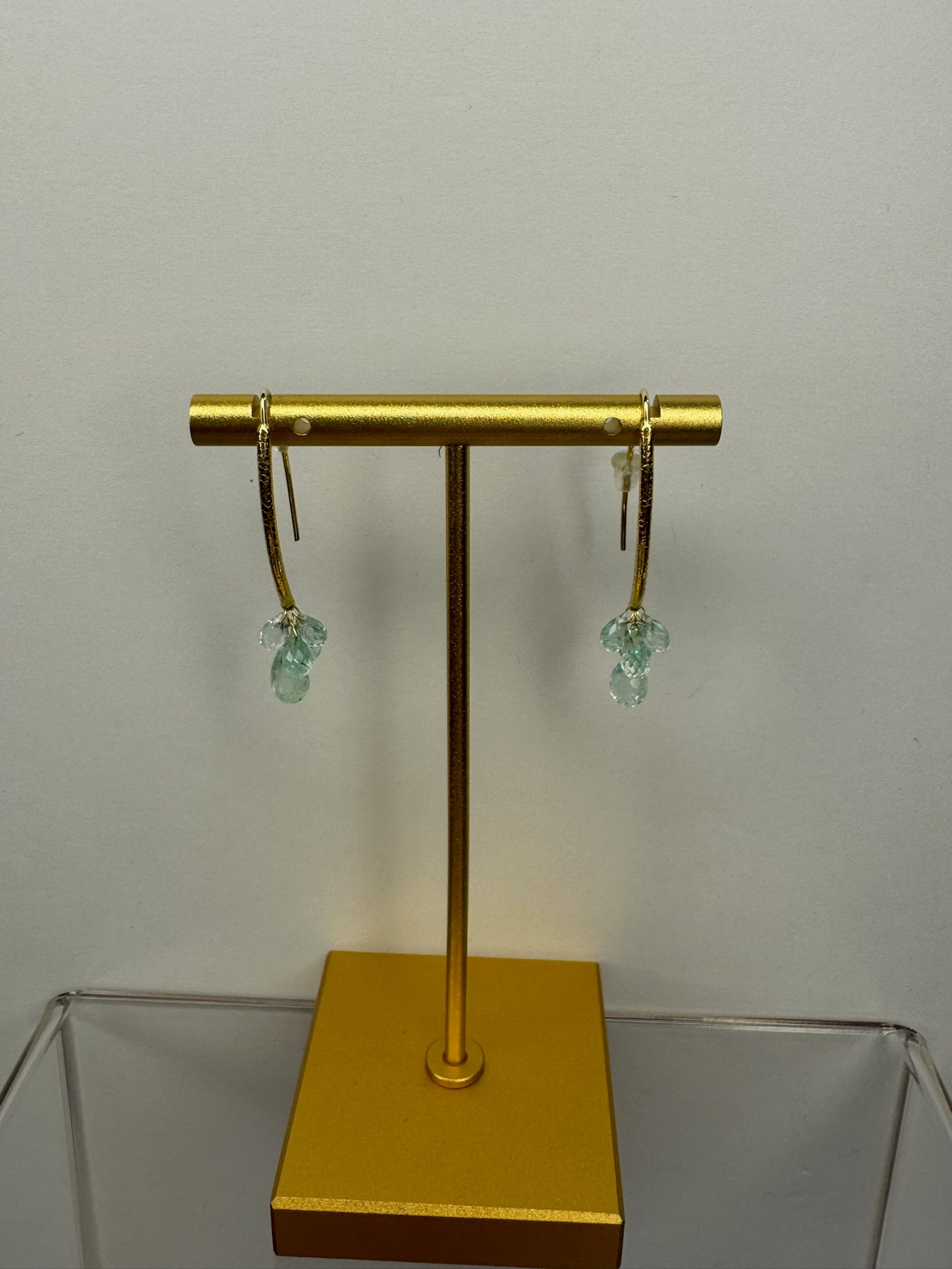 2573d 18K Navette earrings 10 seafoam emeralds 5.56 cttw