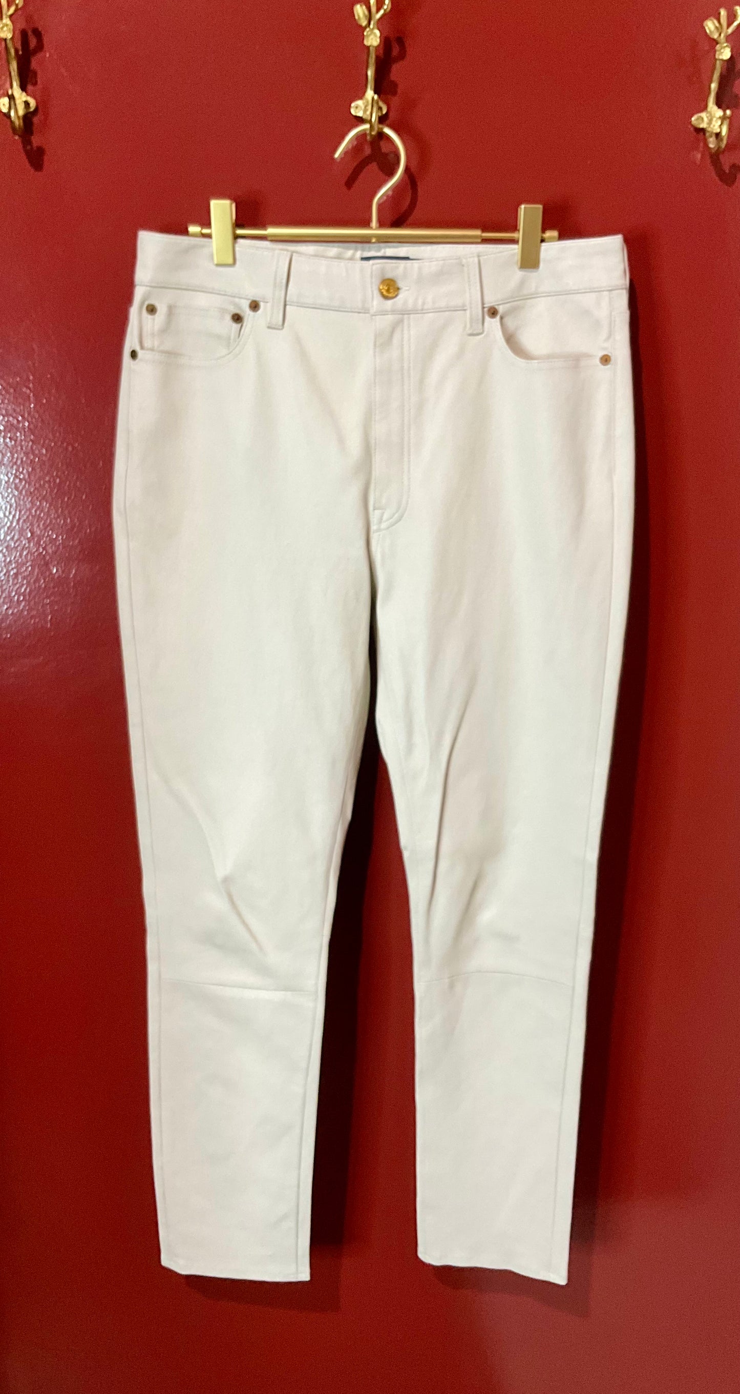Polo Ralph Lauren White Leather Pants