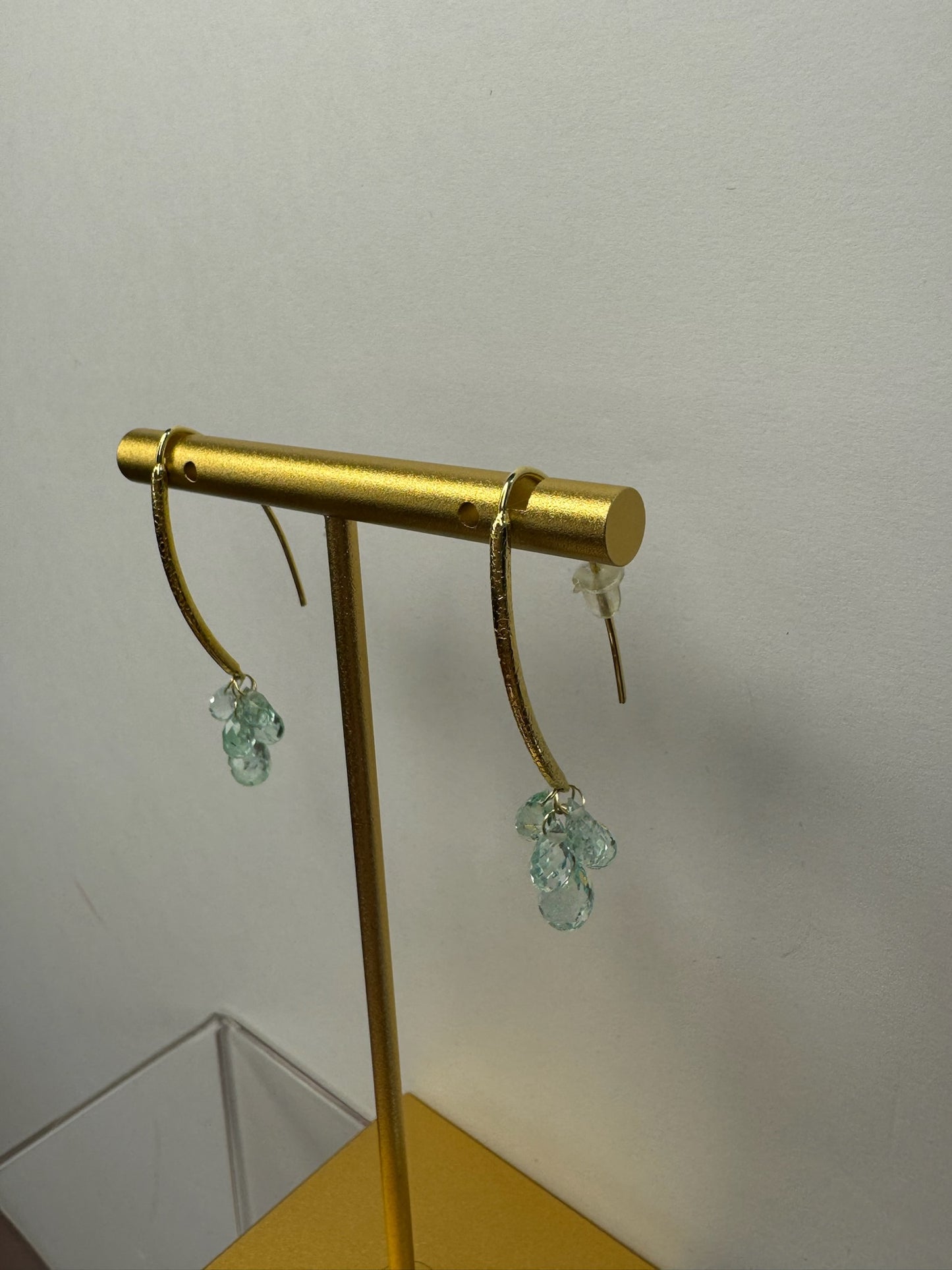 2573d 18K Navette earrings 10 seafoam emeralds 5.56 cttw