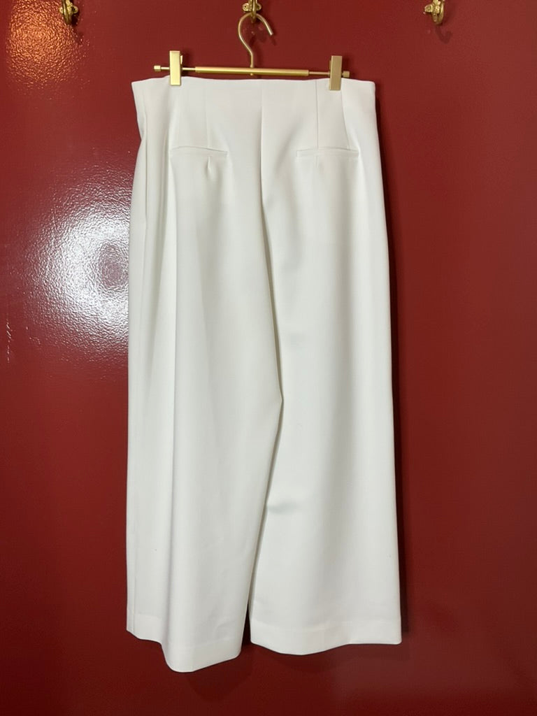Lela Rose White Wide Leg Pant