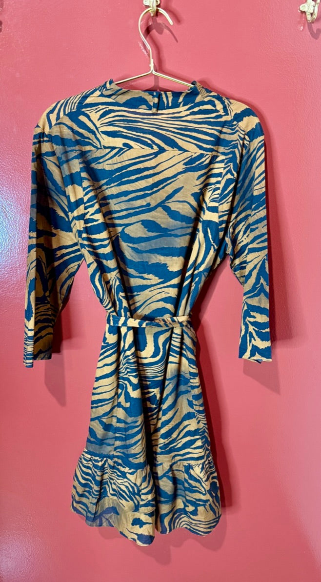 Vilagallo Black/Brown Tiger Print Dress 44