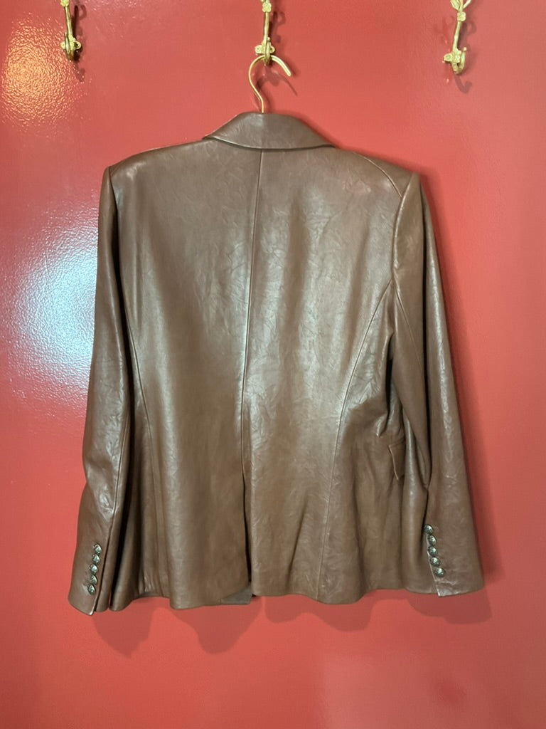 Veronica Beard Brown Leather Blazer