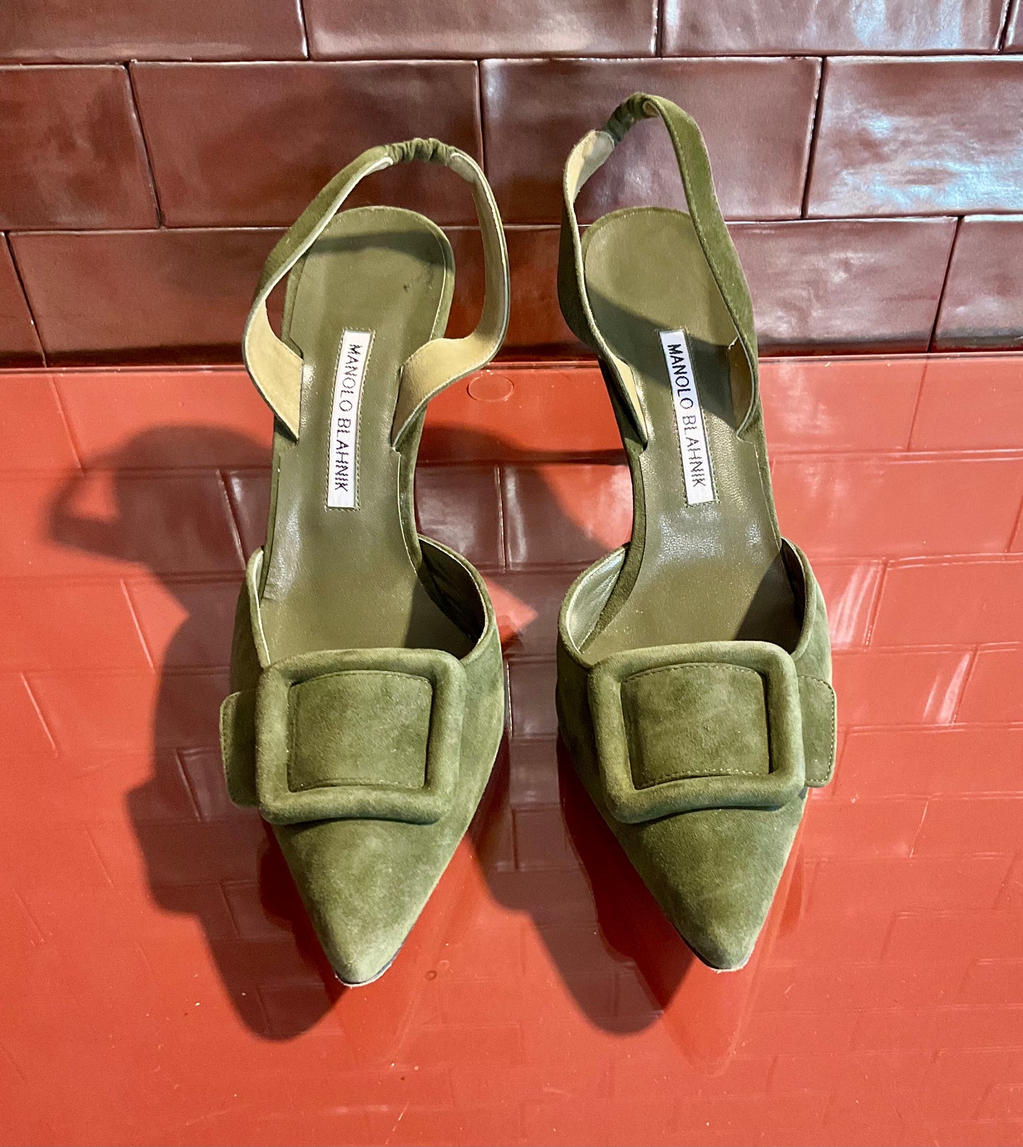 Manolo Blahnik Greenv Seude Heels 41