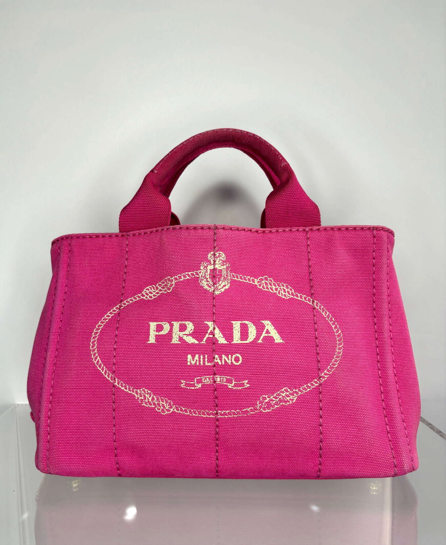 Prada Canape Logo pink tote