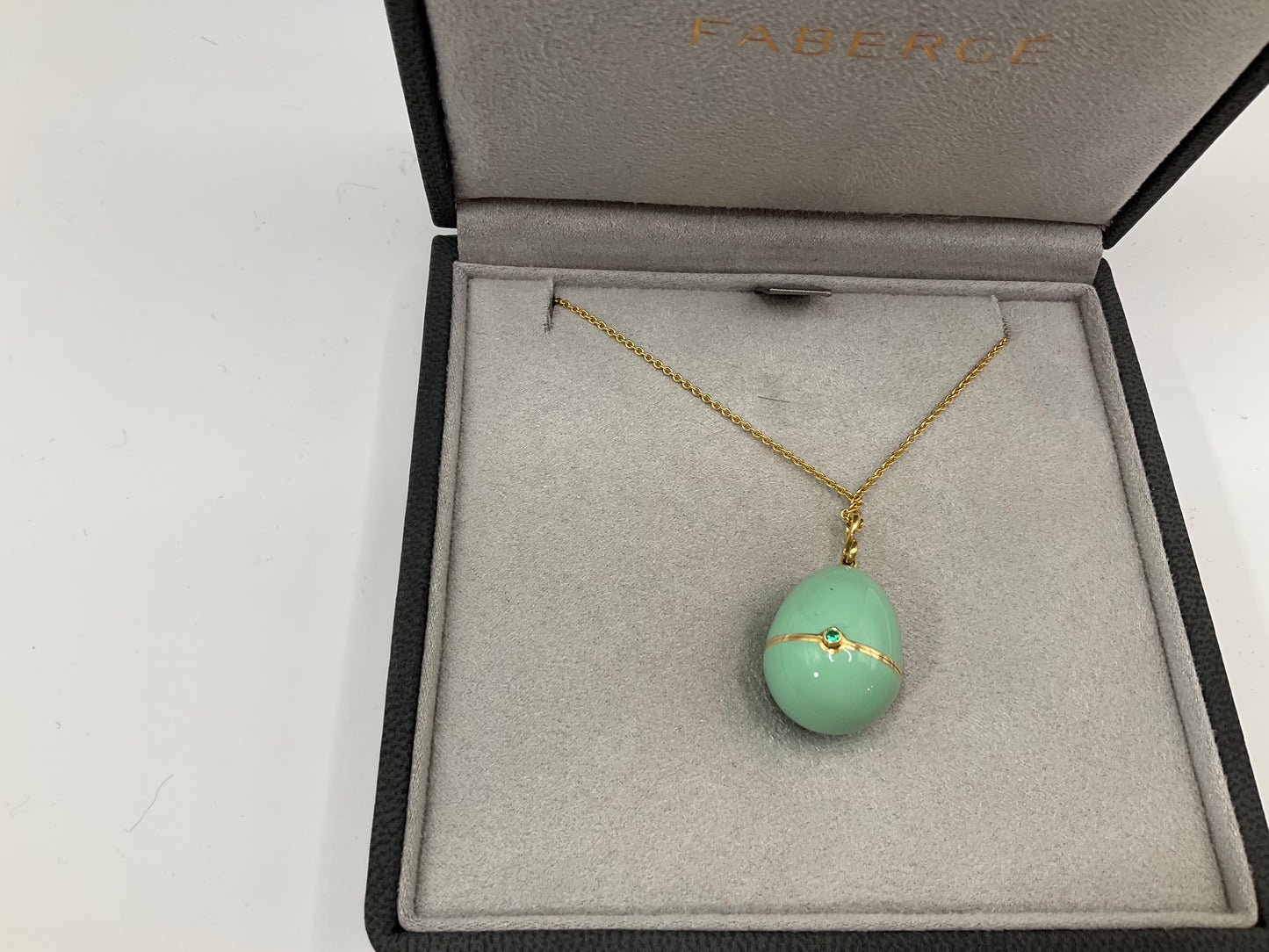 Faberge Egg Gold Sapphire Emeral Anemone Locket