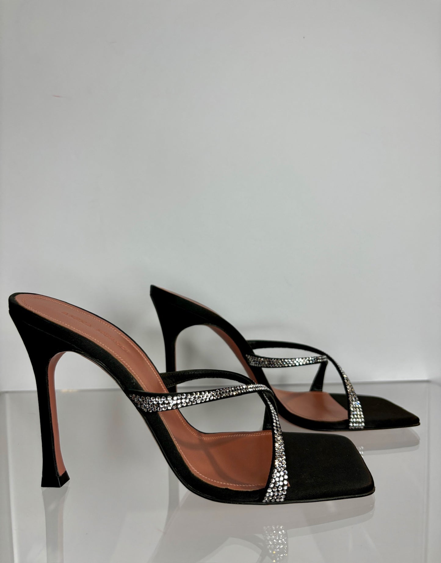 Amina Muaddi heel crystal black 8