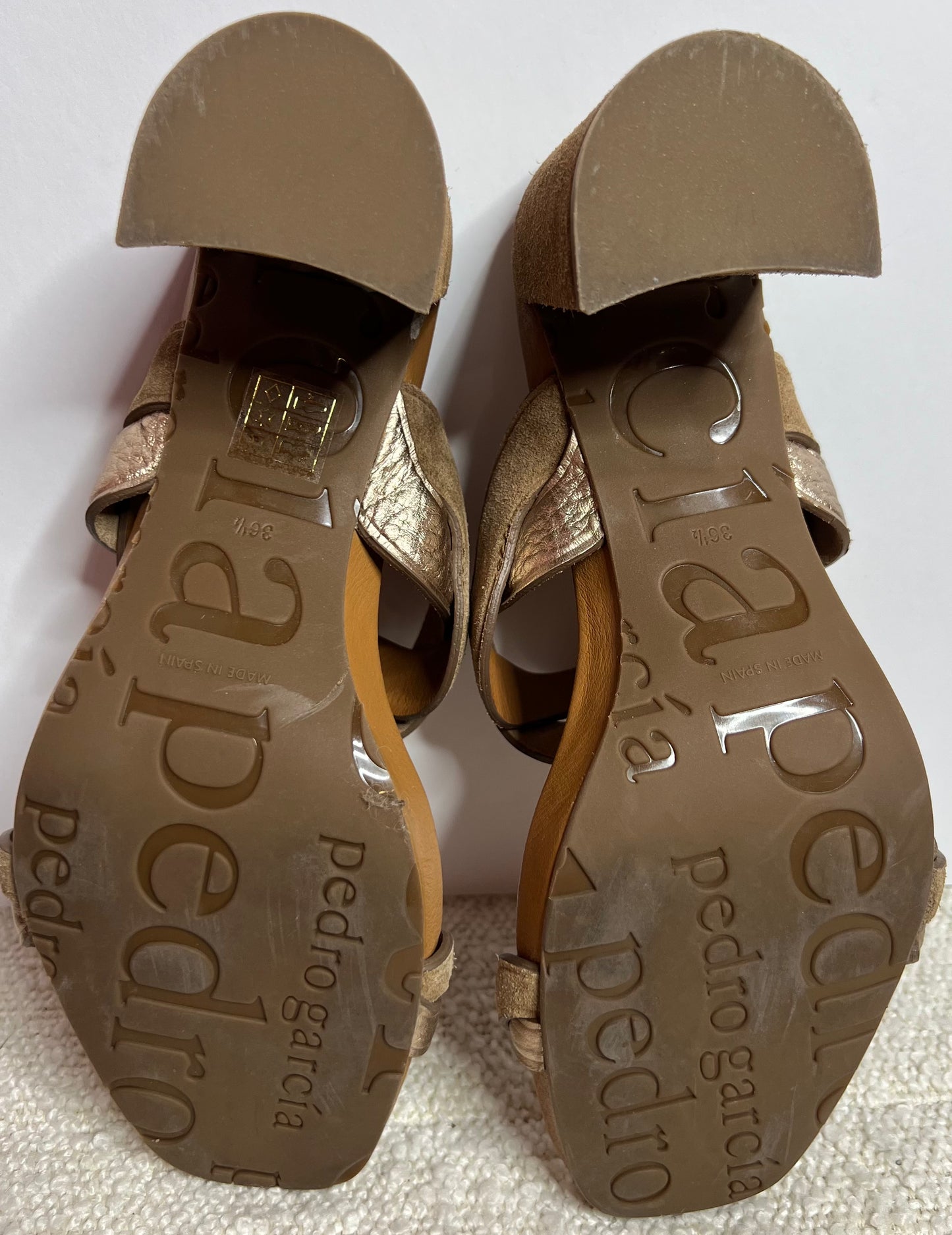 Pedro Garcia Brown Block Heel Sandal 36 1/2
