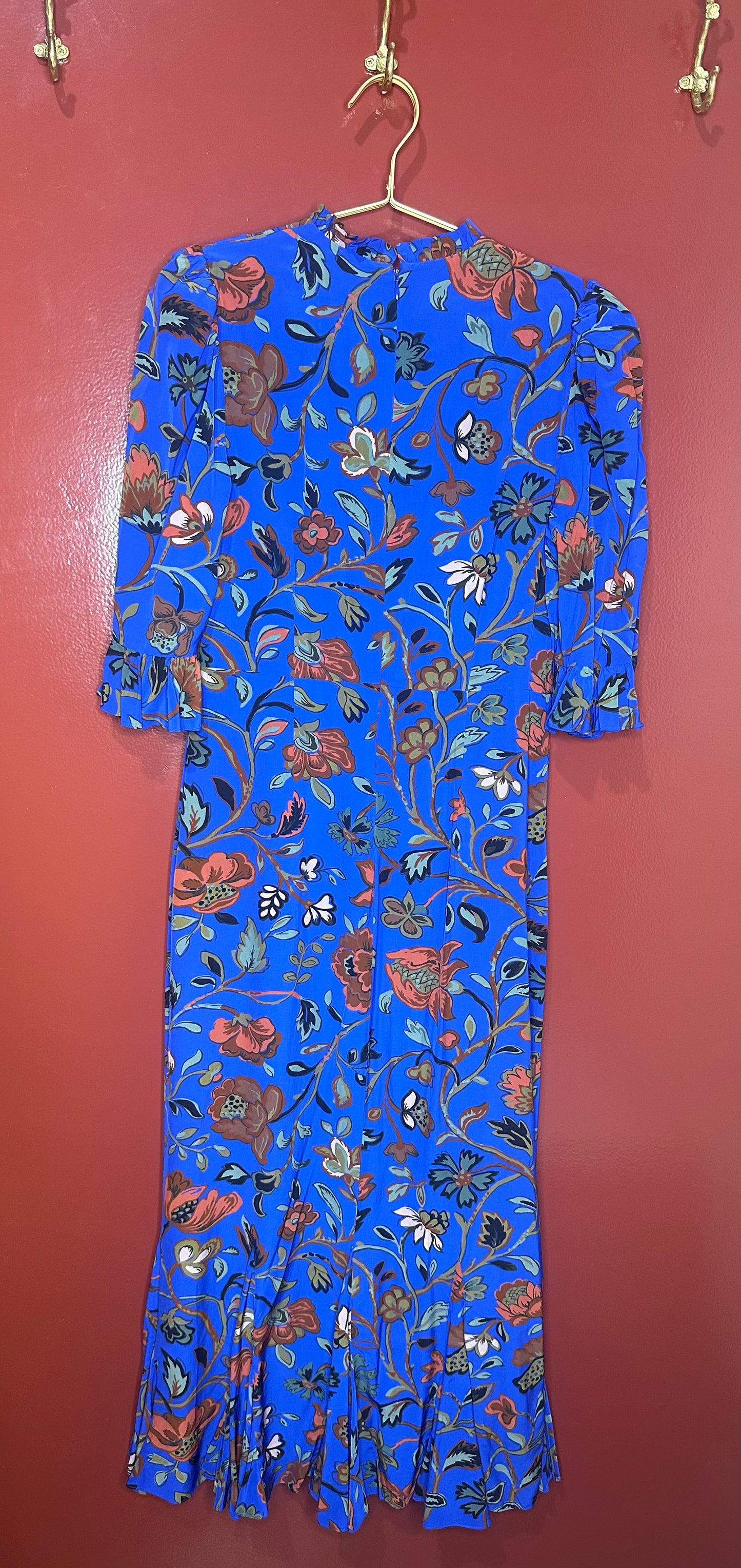 Rhode Long Blue Floral Dress 8