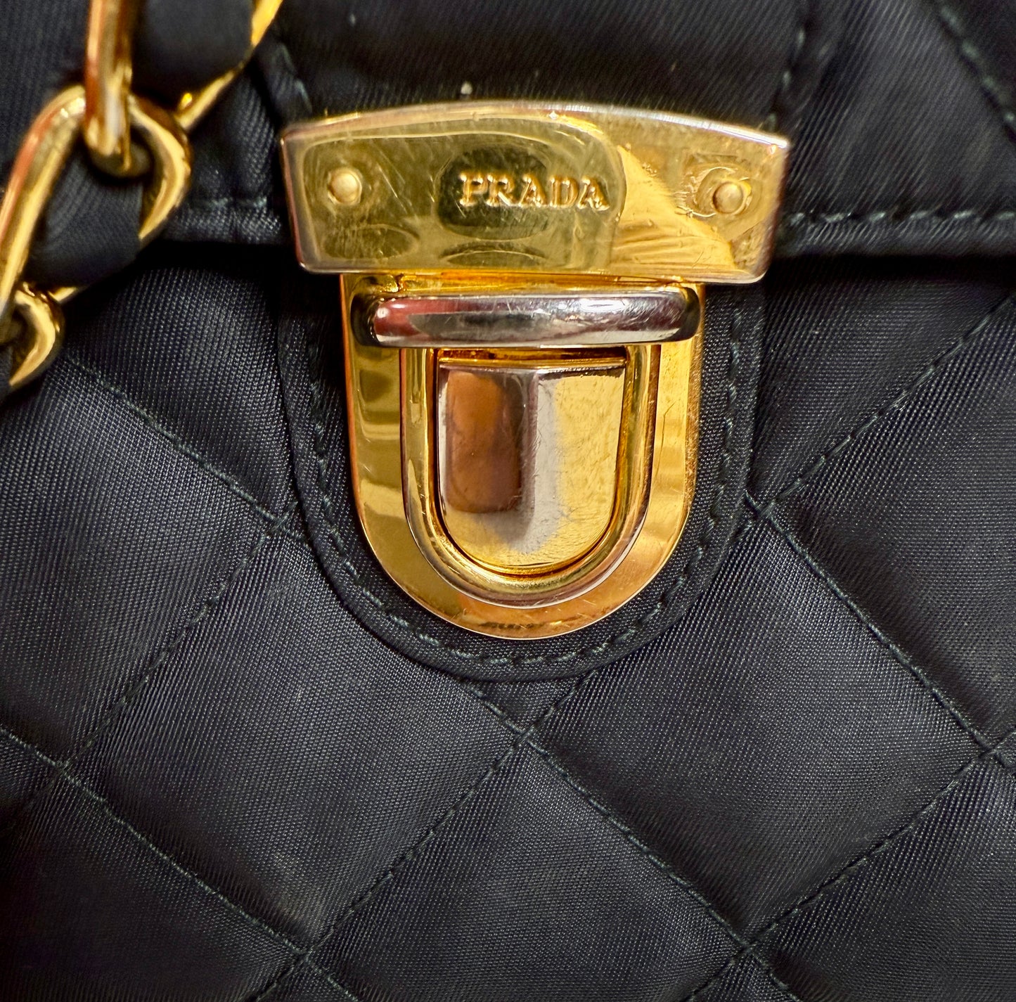 Prada Tessuto Impuntu Nero Shoulder Bag Black