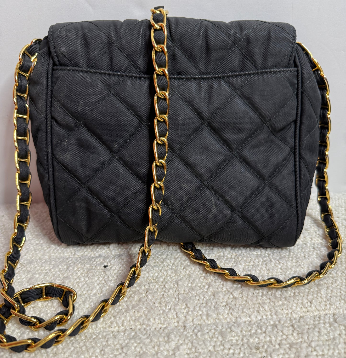 Prada Tessuto Impuntu Nero Shoulder Bag Black