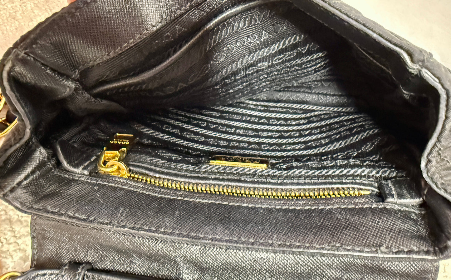 Prada Tessuto Impuntu Nero Shoulder Bag Black