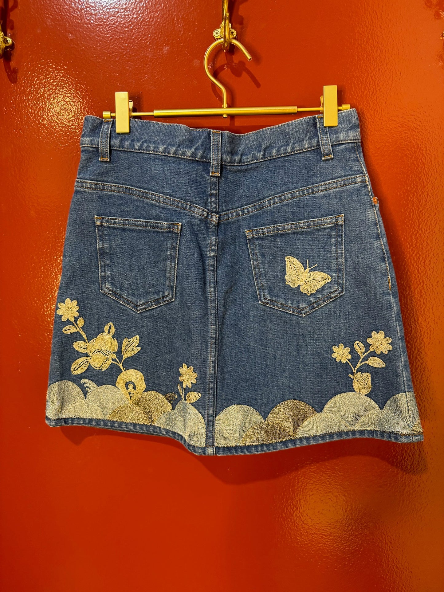Gucci skirt mini jean appli -42