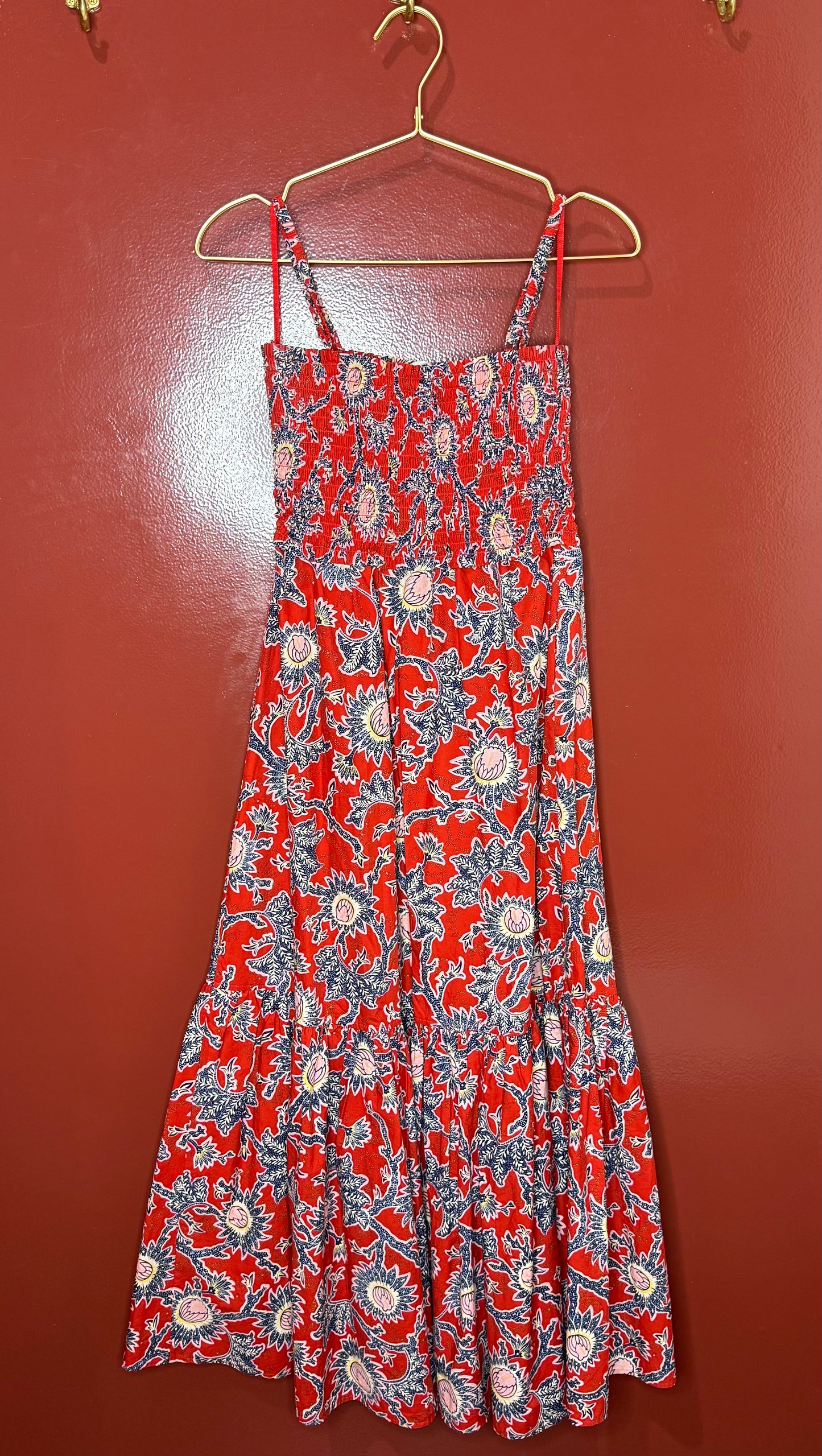 ALC Austyn Floral Smock Bodice Midi Dress 4