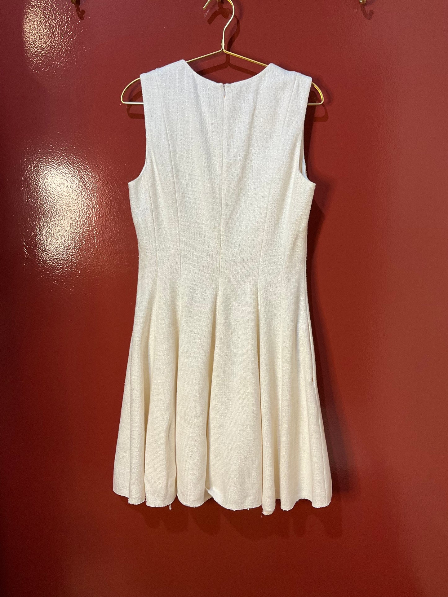 Theory Cream Linen Sleeveless Dress Size 8