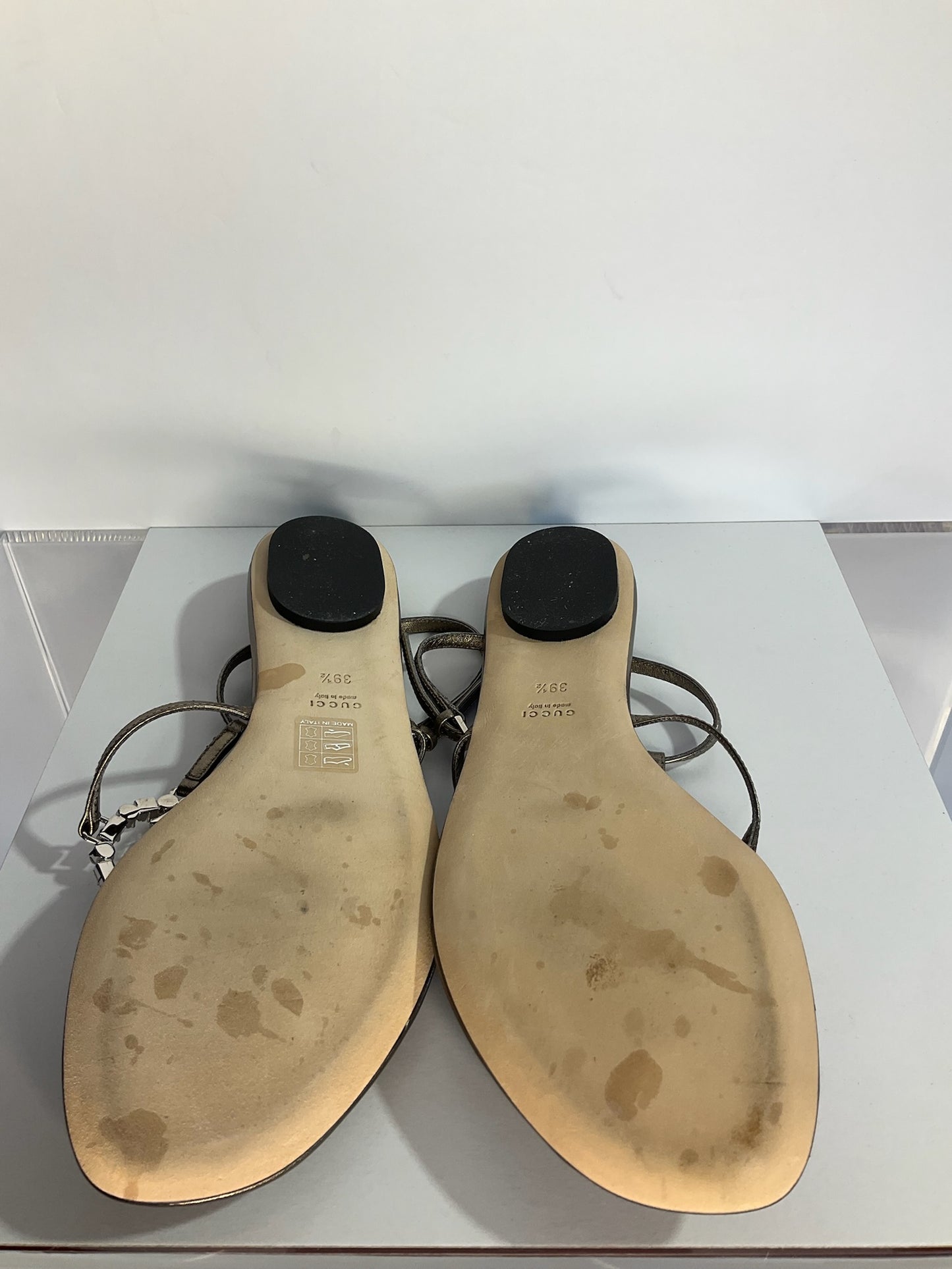 Gucci Bronze Sandals Crystal GG logo 40
