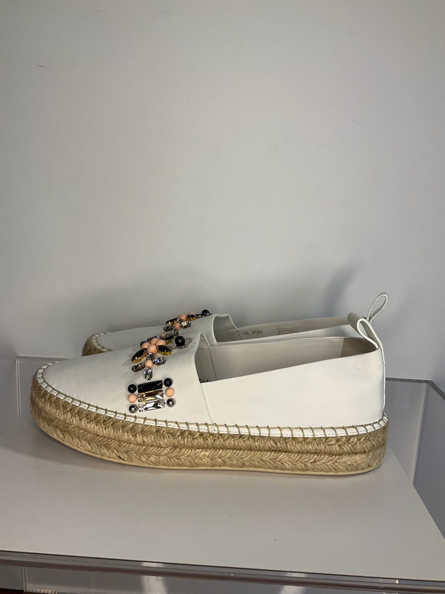 Louis Vuitton Lambskin Front Pair espadrille white 38.5