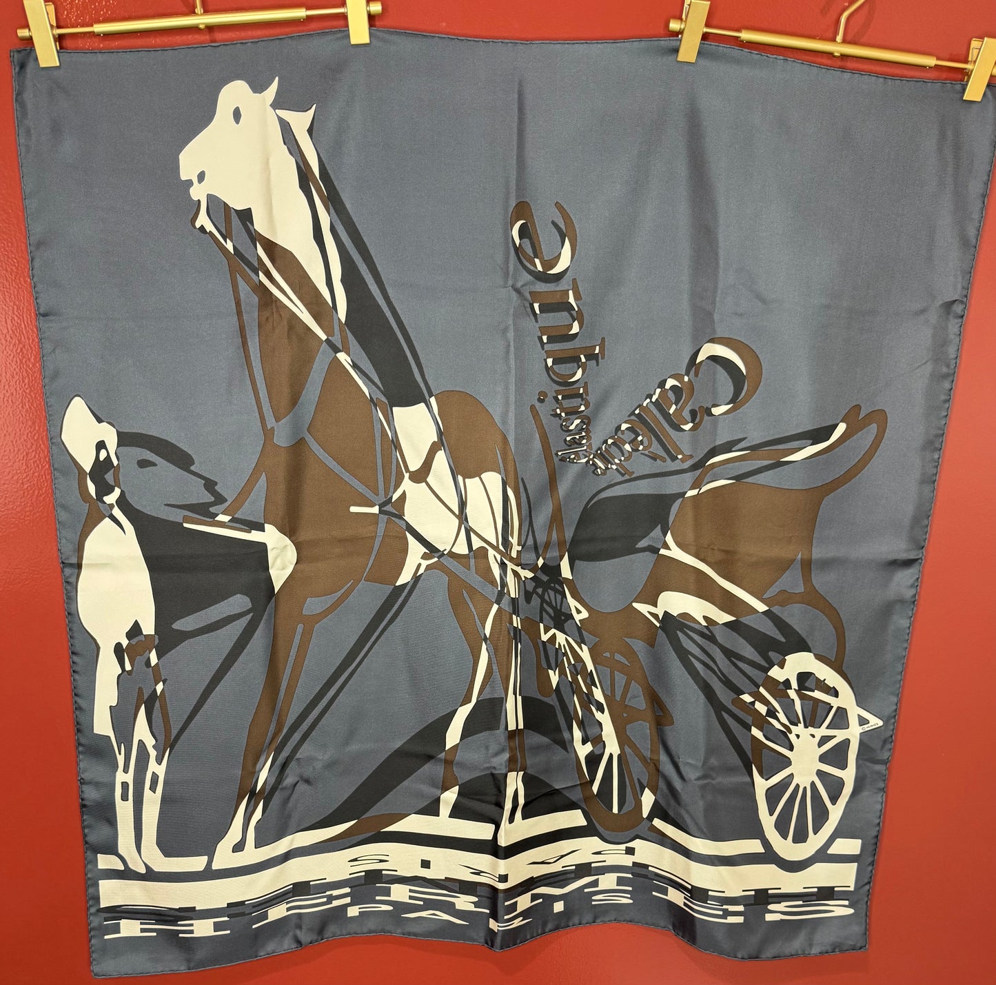 Hermes Caleche Elastique Grey Scarf
