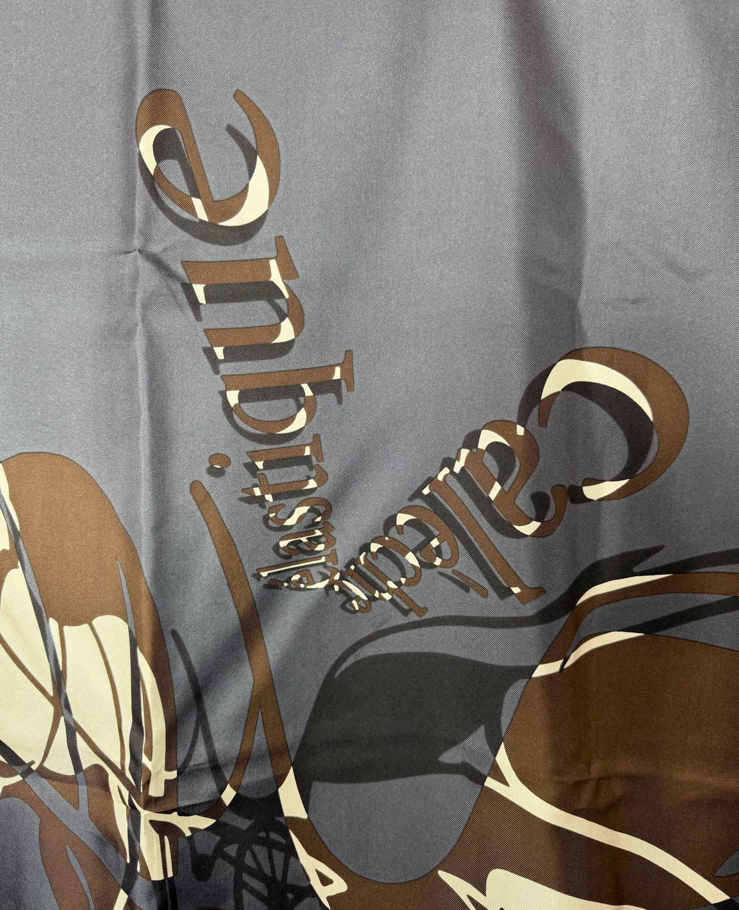 Hermes Caleche Elastique Grey Scarf