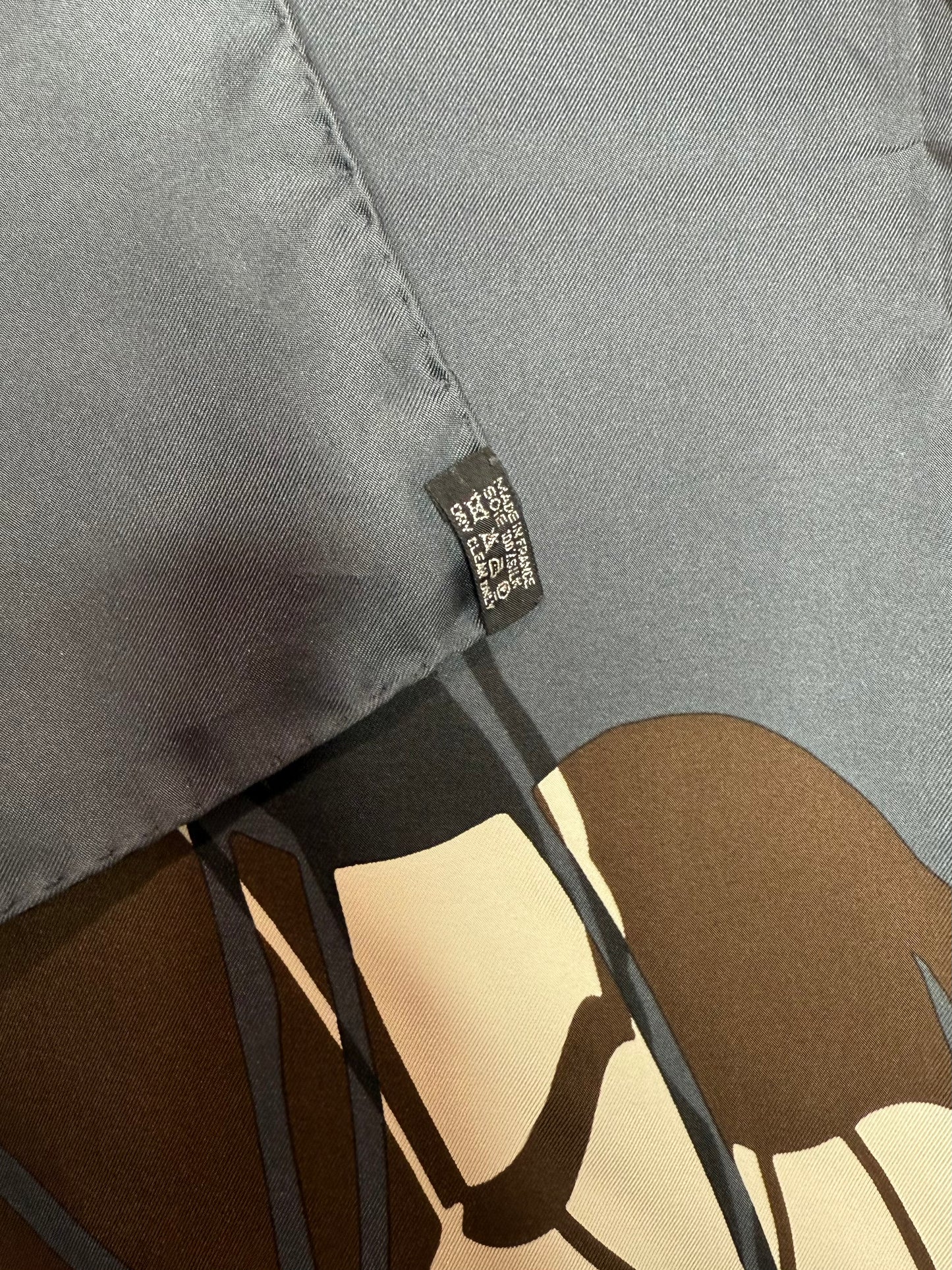 Hermes Caleche Elastique Grey Scarf