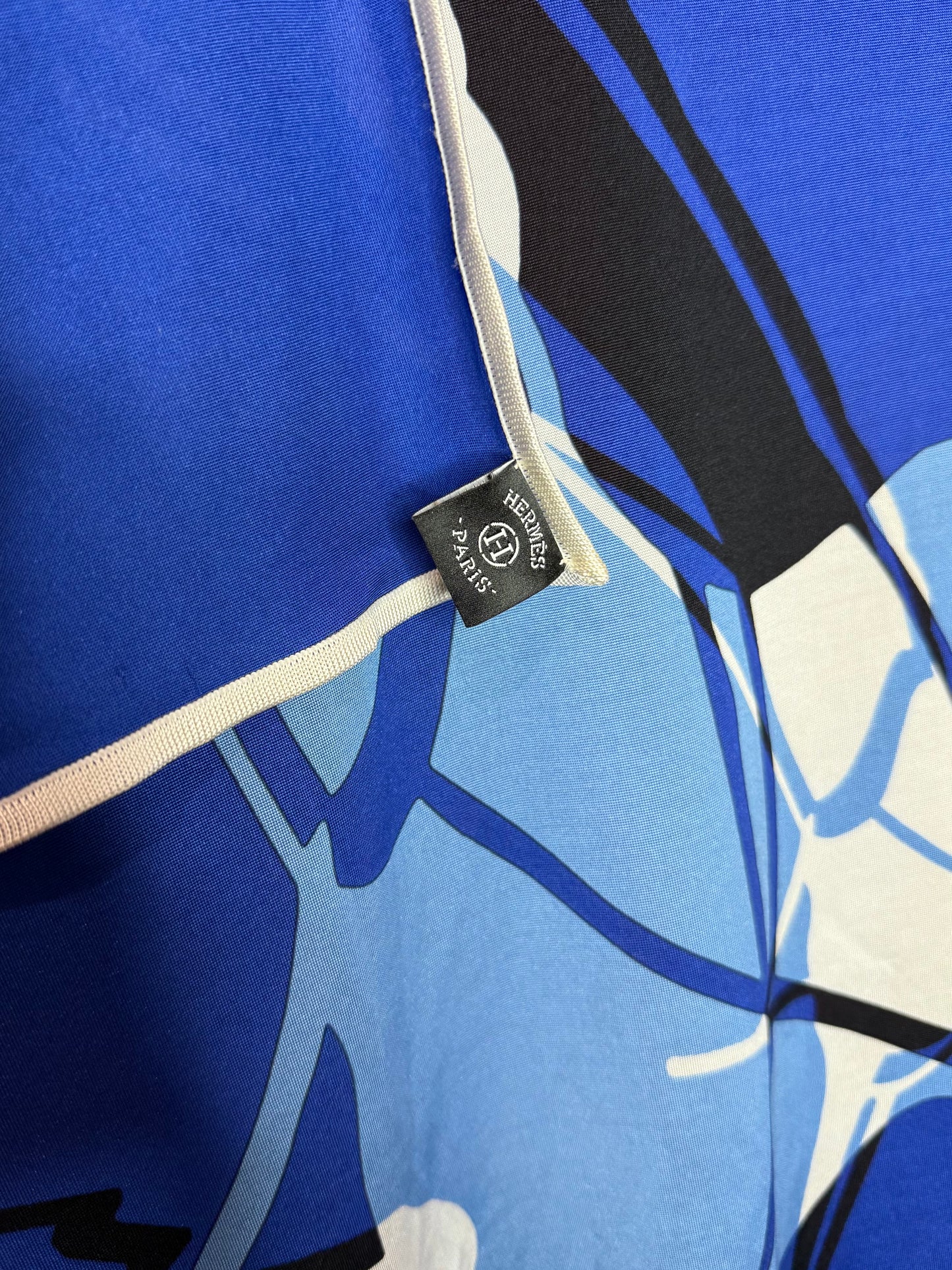 Hermes Caleche Elastique Blue Scarf