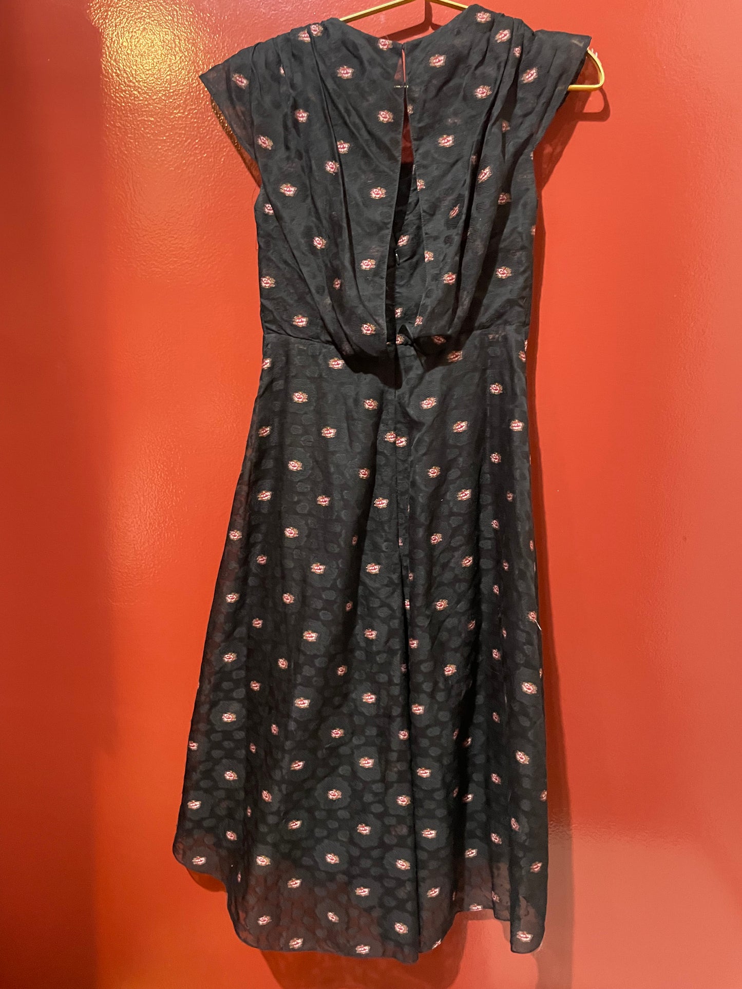 Carolina Herrera Black Floral Lace Dress 4